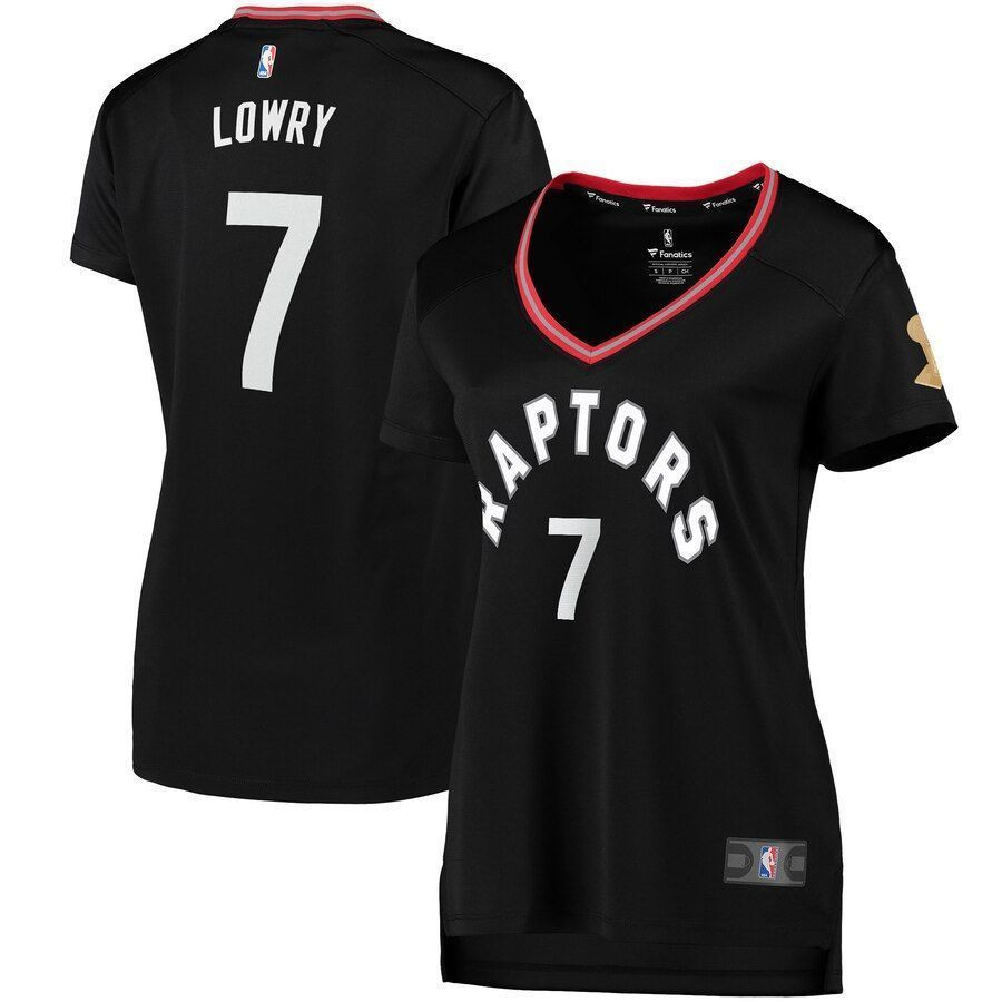 Kyle Lowry Toronto Raptors Womens NBA Finals Champions Fast Break Player Jersey Black Statement Edition 2019