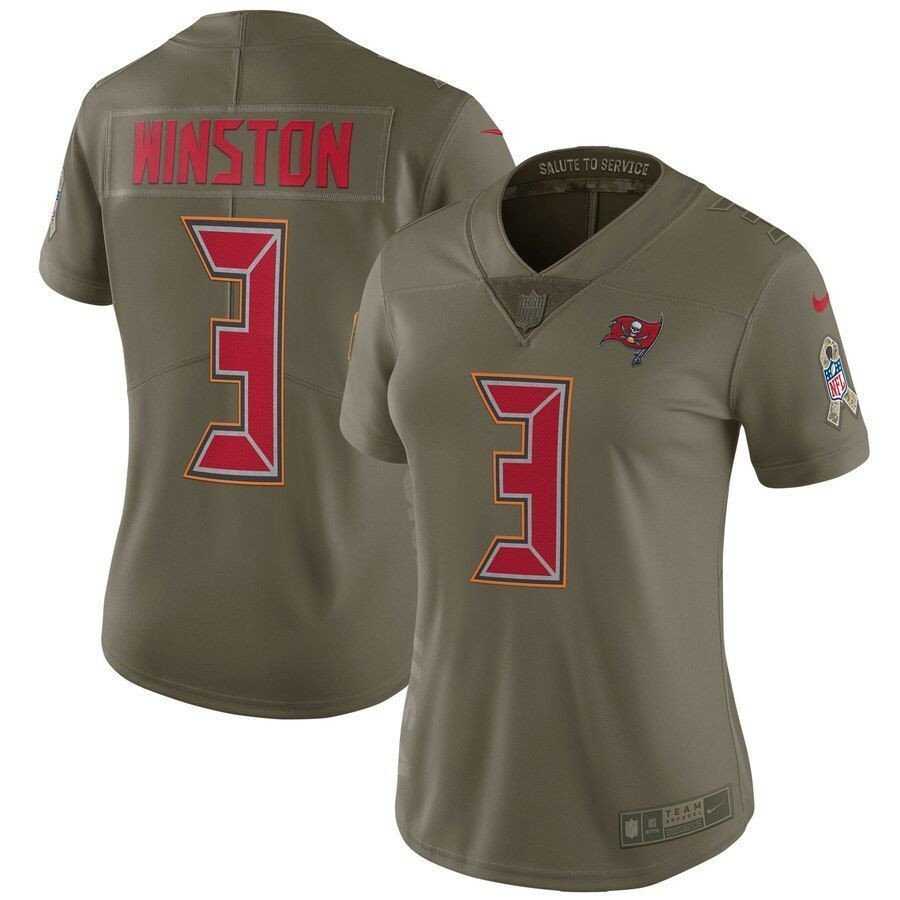 Jameis Winston Tampa Bay Buccaneers Womens Salute to Service Limited Jersey Olive 2019
