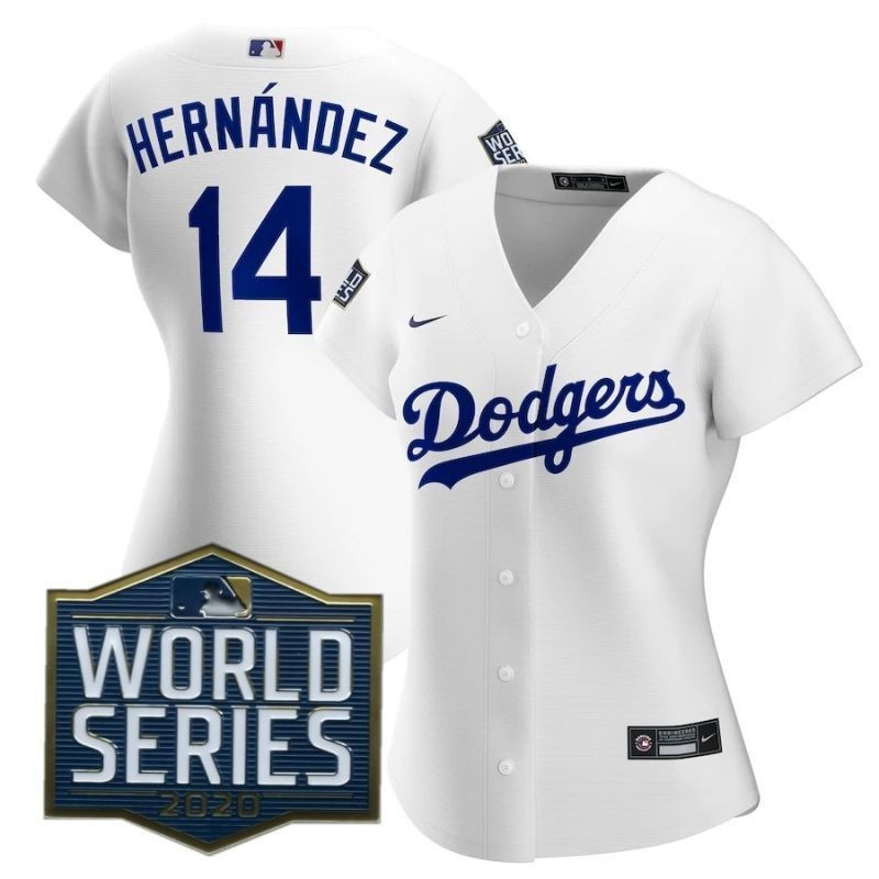 Los Angeles Dodgers Enrique Hernandez #14 2020 MLB White Womens Jersey