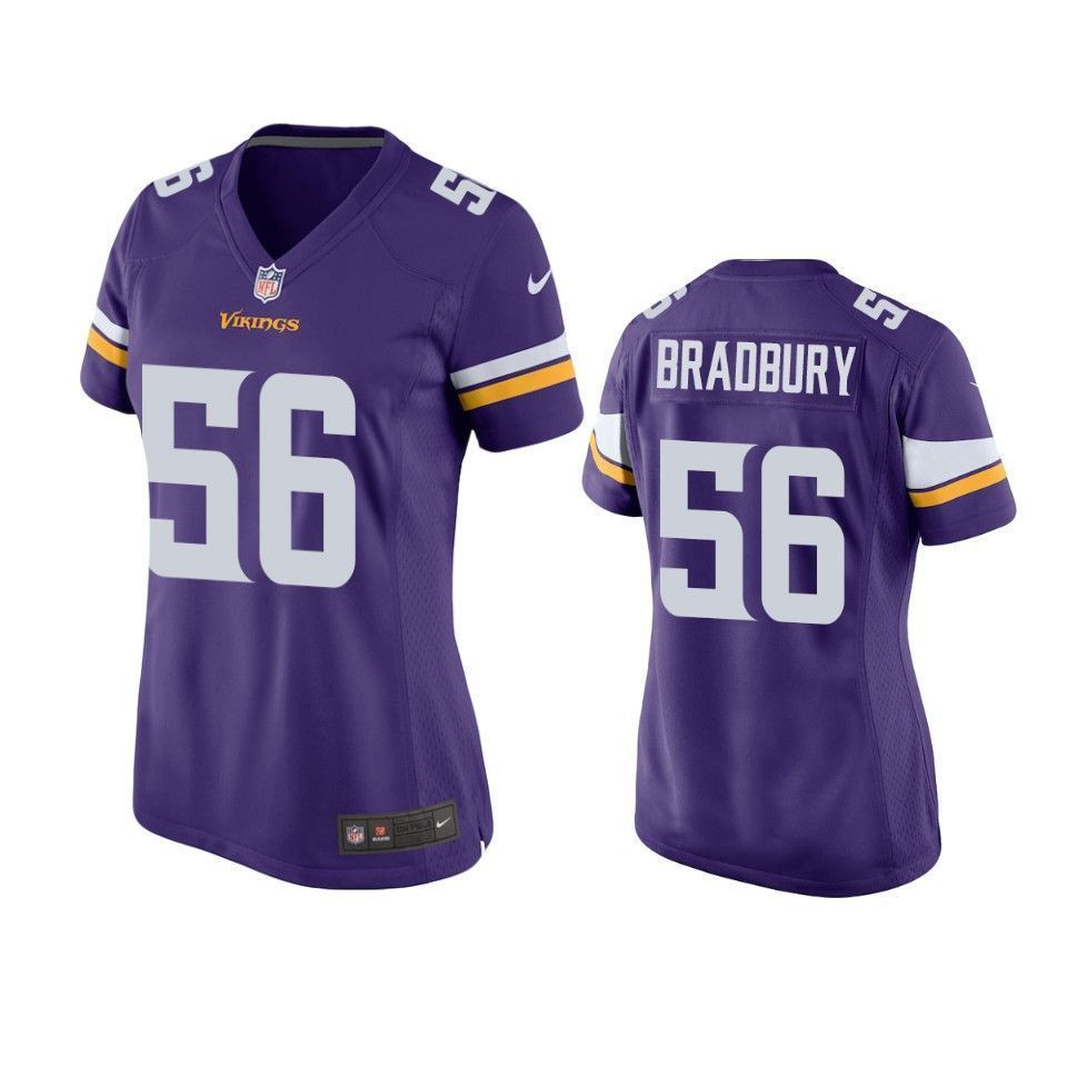 Minnesota Vikings Garrett Bradbury 2019 NFL Draft Purple Game Womens Jersey
