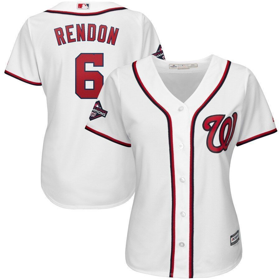 Anthony Rendon Washington Nationals Majestic Womens 2019 World Series Champions Home Cool Base Patch Player Jersey White