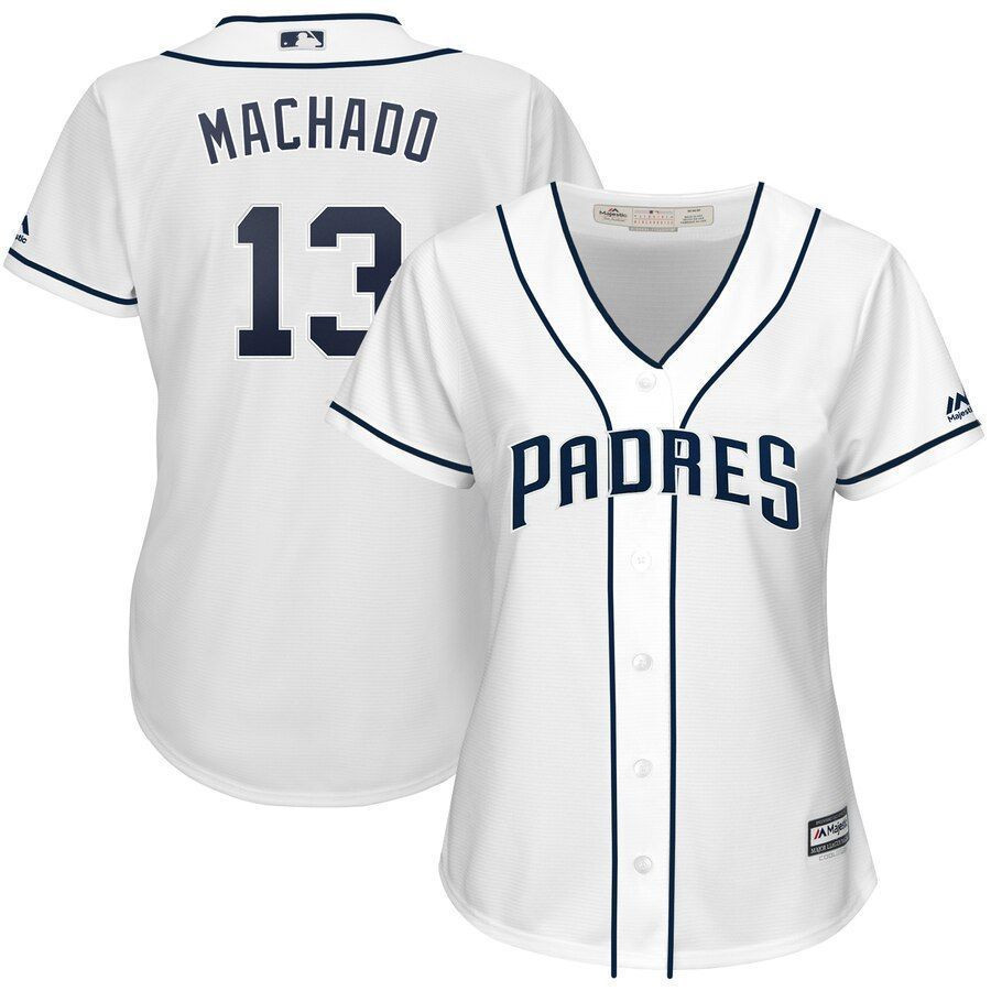 Manny Machado San Diego Padres Majestic Womens Cool Base Player Jersey White 2019