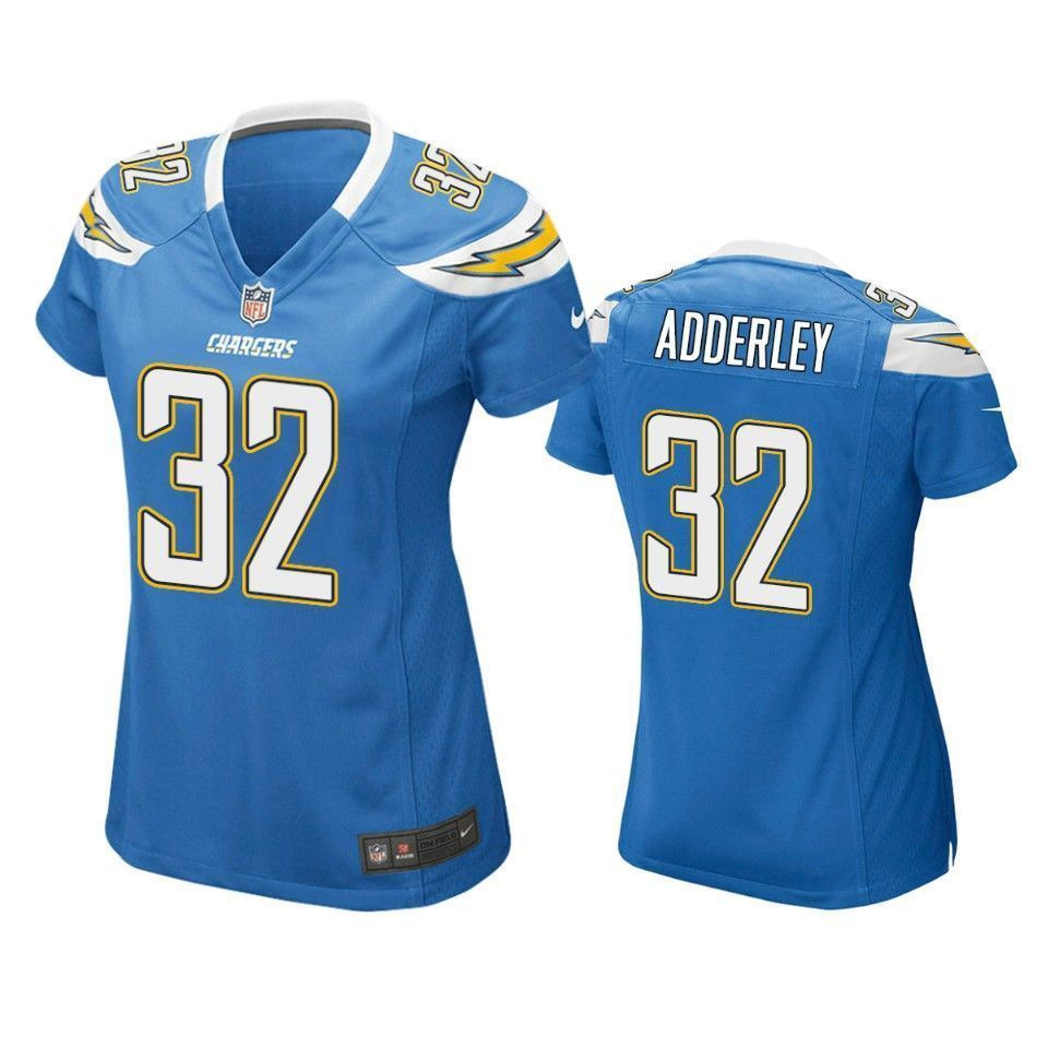 Los Angeles Chargers Nasir Adderley 2019 NFL Draft Light Blue Game Womens Jersey