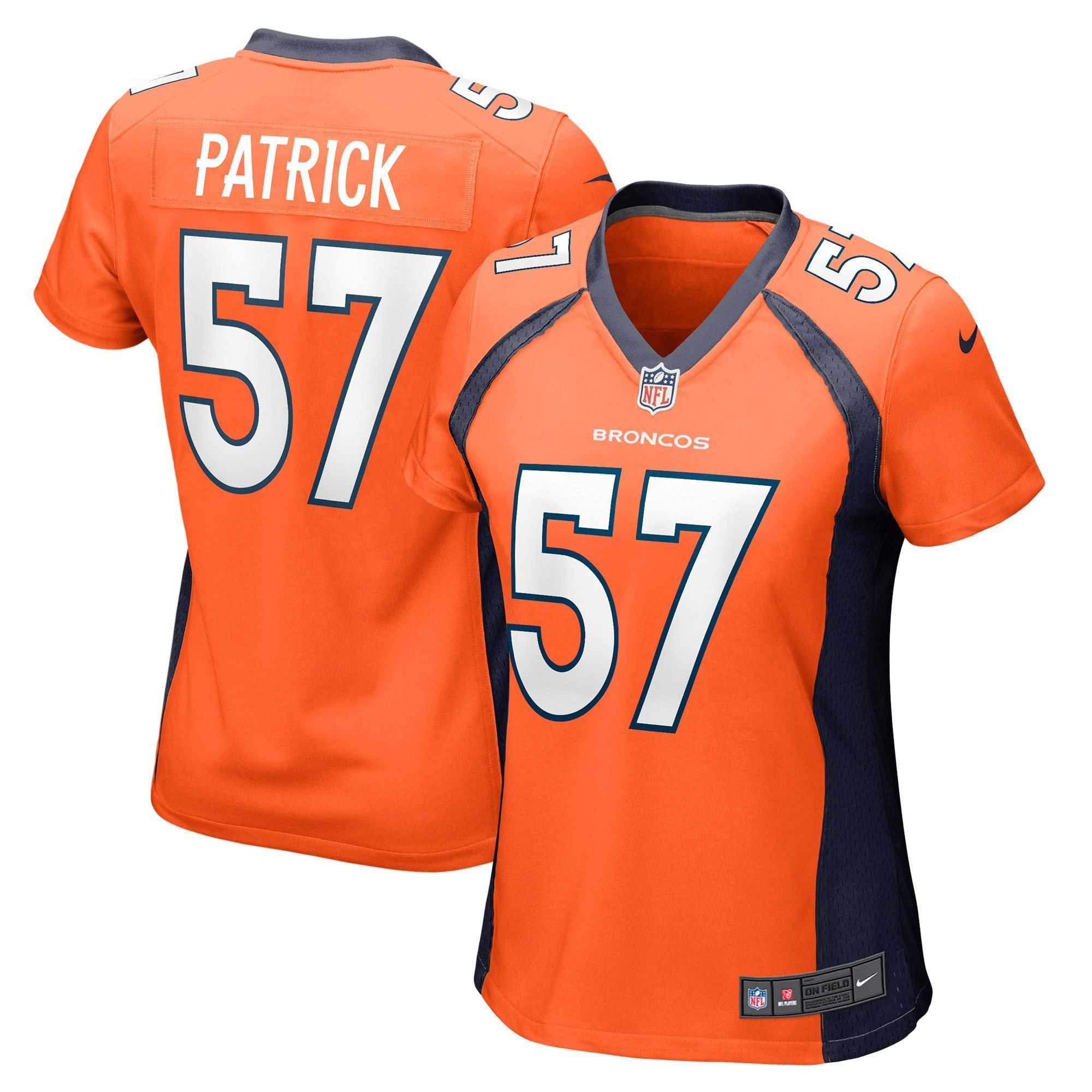 Womens Denver Broncos Natrez Patrick Orange Game Jersey Gift for Denver Broncos fans
