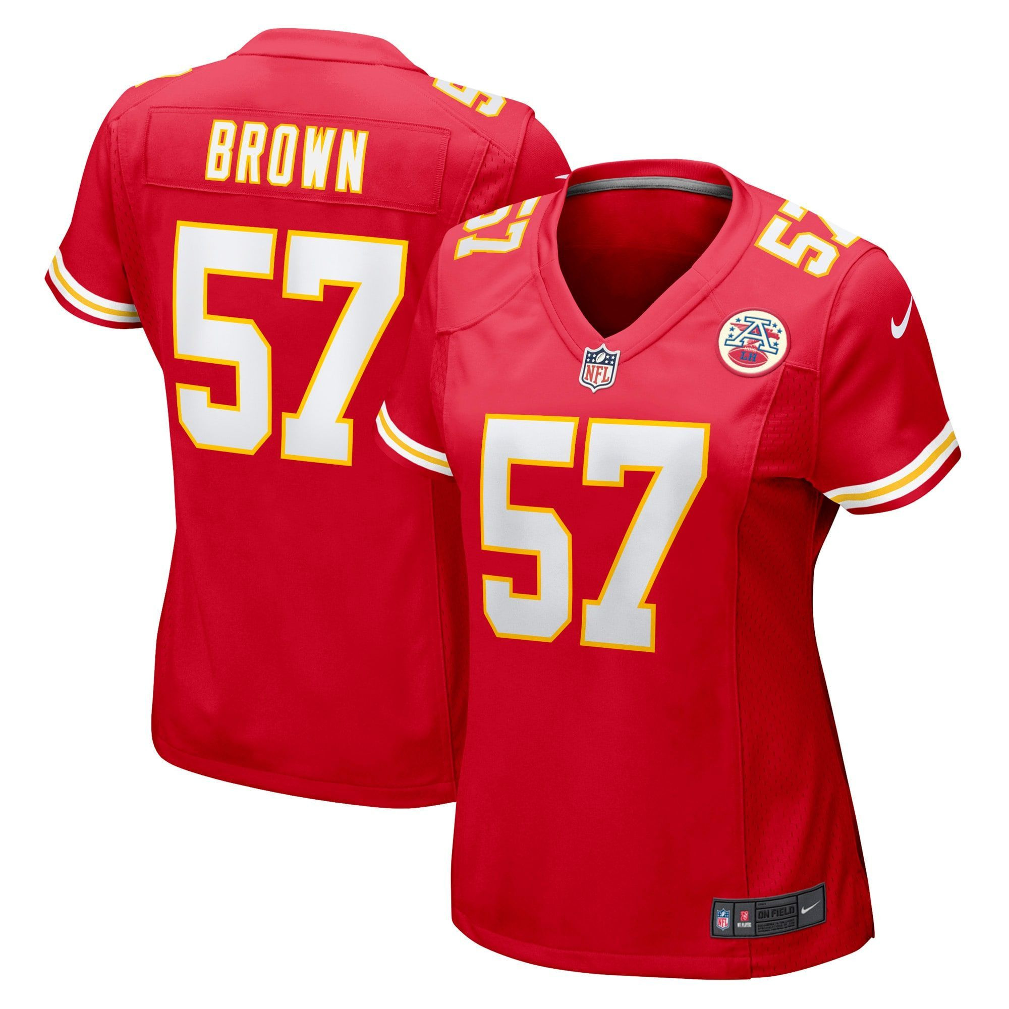 Womens Kansas City Chiefs Orlando Brown Red Game Jersey Gift for Kansas City Chiefs fans