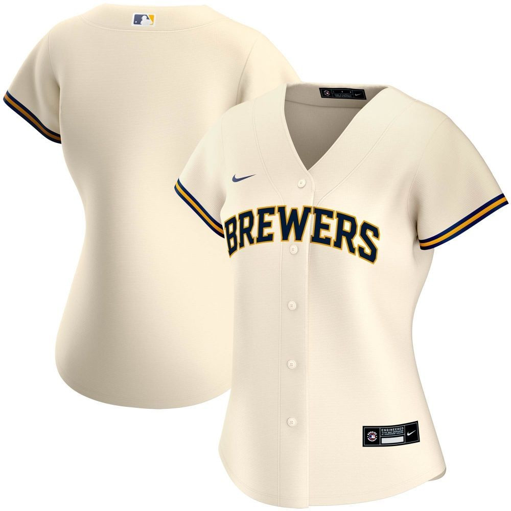 Womens Milwaukee Brewers Cream Home Team Jersey Gift For Milwaukee Brewers Fans