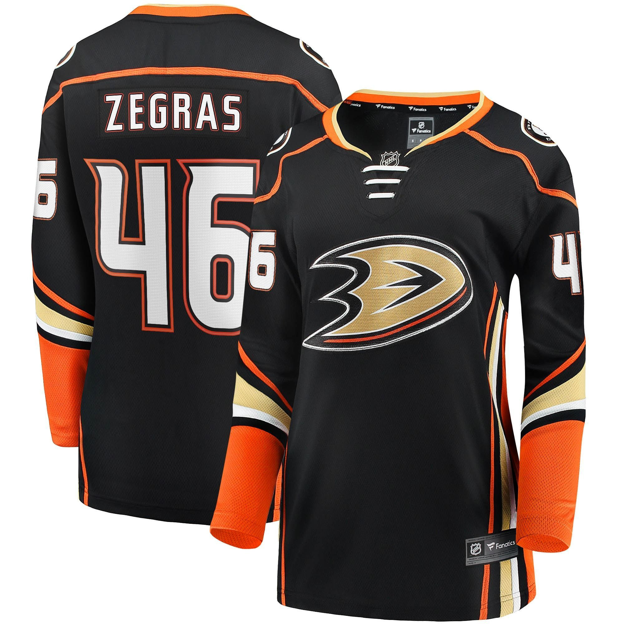 Womens Anaheim Ducks Trevor Zegras Black Home Jersey gift for Anaheim Ducks fans