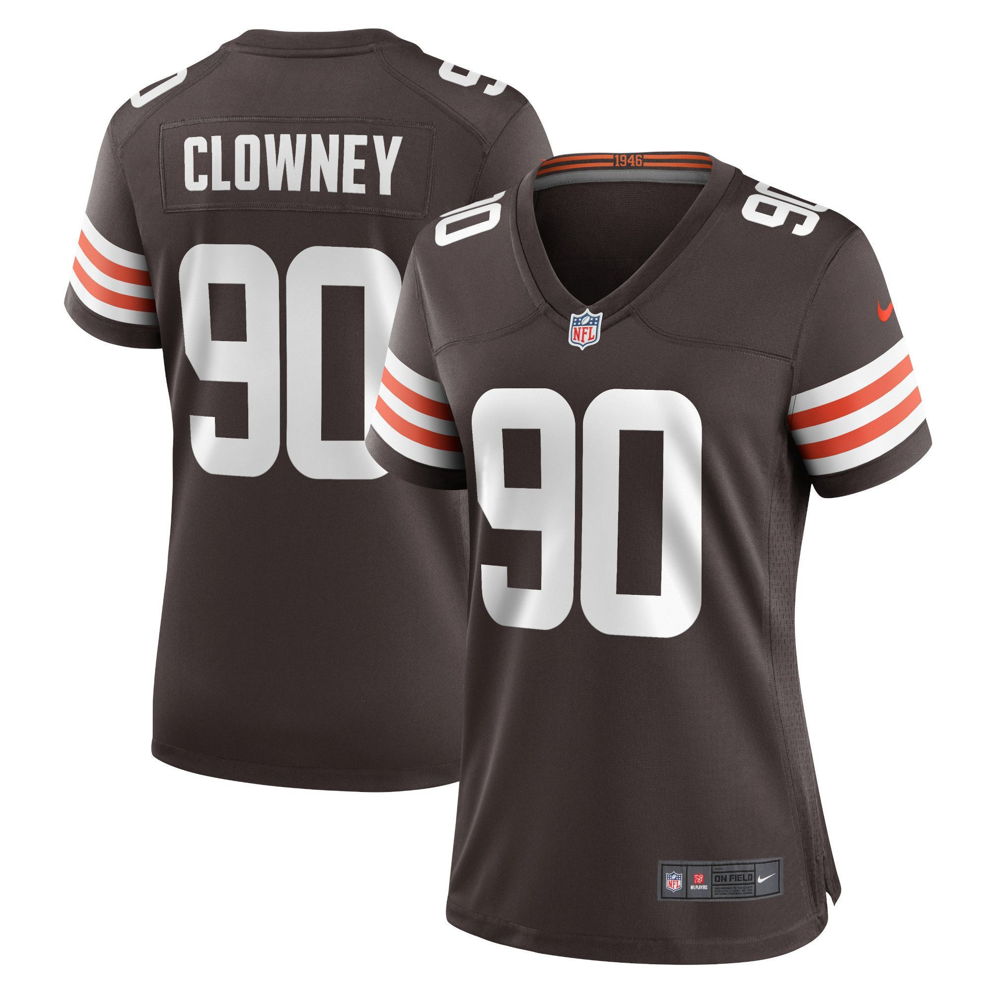 Womens Cleveland Browns Jadeveon Clowney Brown Game Jersey Gift for Cleveland Browns fans