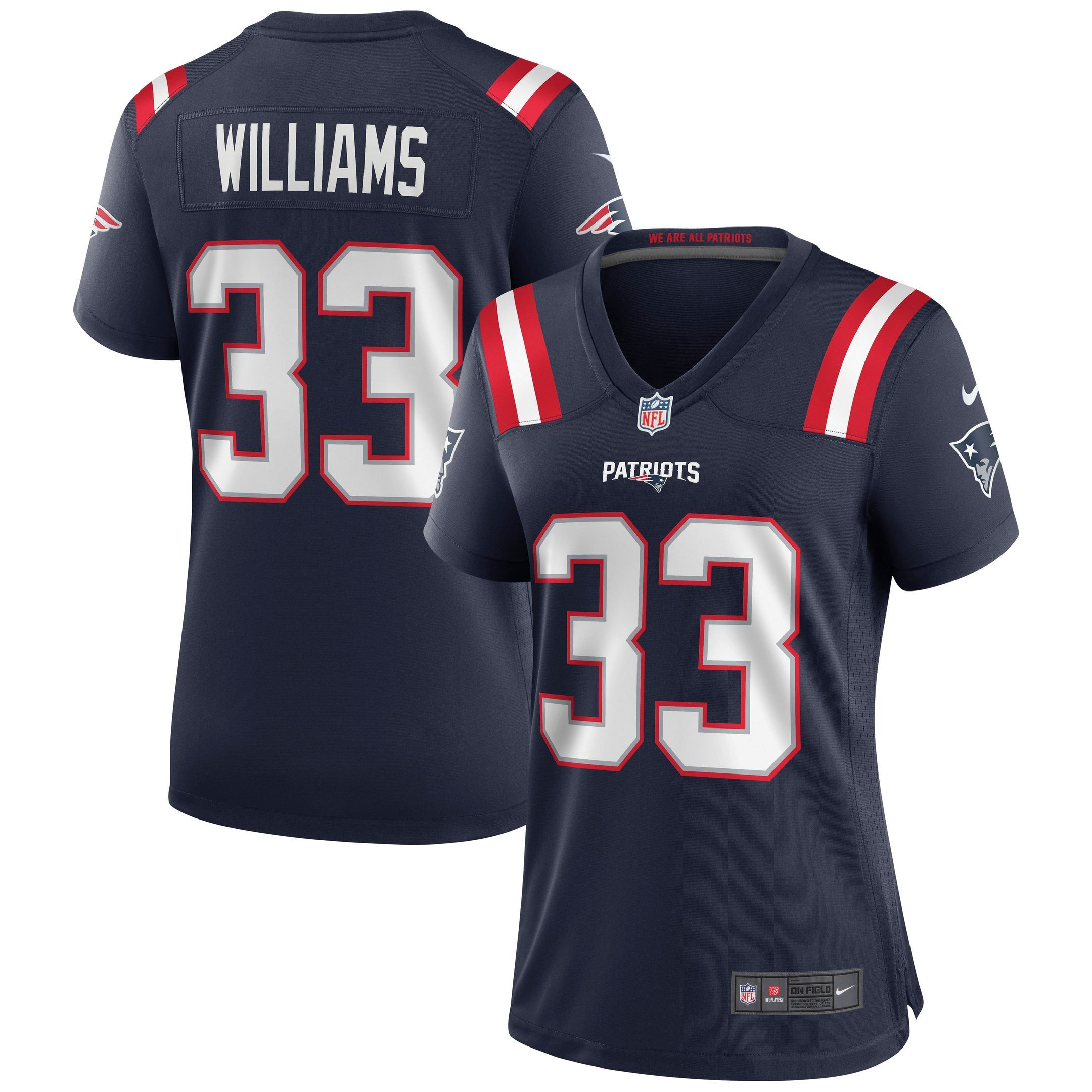 Womens New England Patriots Joejuan Williams Navy Game Jersey Gift for New England Patriots fans