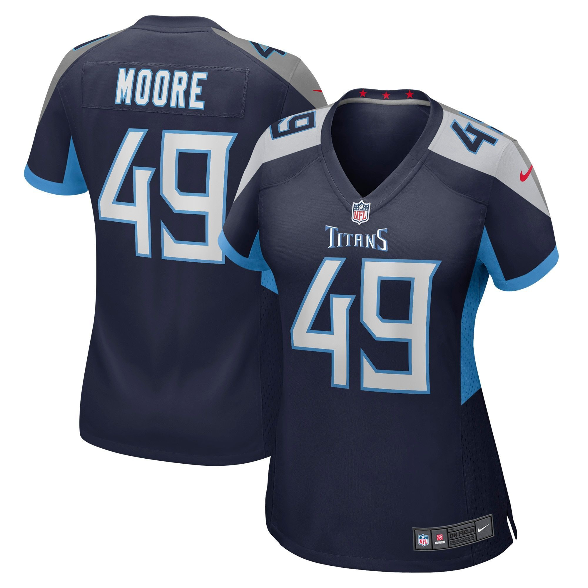 Womens Tennessee Titans Briley Moore Navy Game Jersey Gift for Tennessee Titans fans