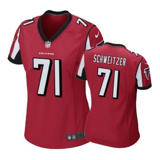 Atlanta Falcons Wes Schweitzer Red Womens Jersey
