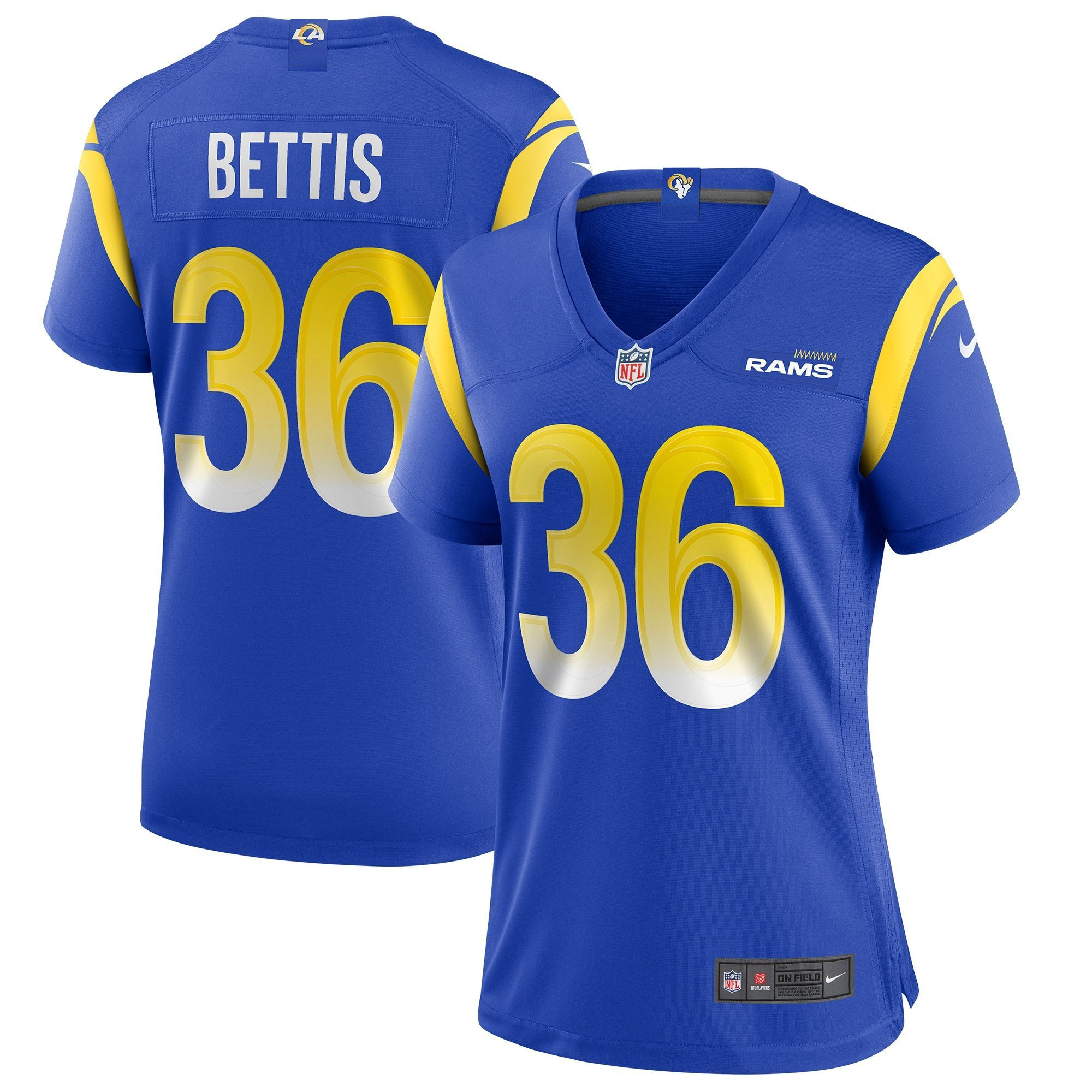 Womens Los Angeles Rams Jerome Bettis Royal Game Retired Player Jersey Gift for Los Angeles Rams fans
