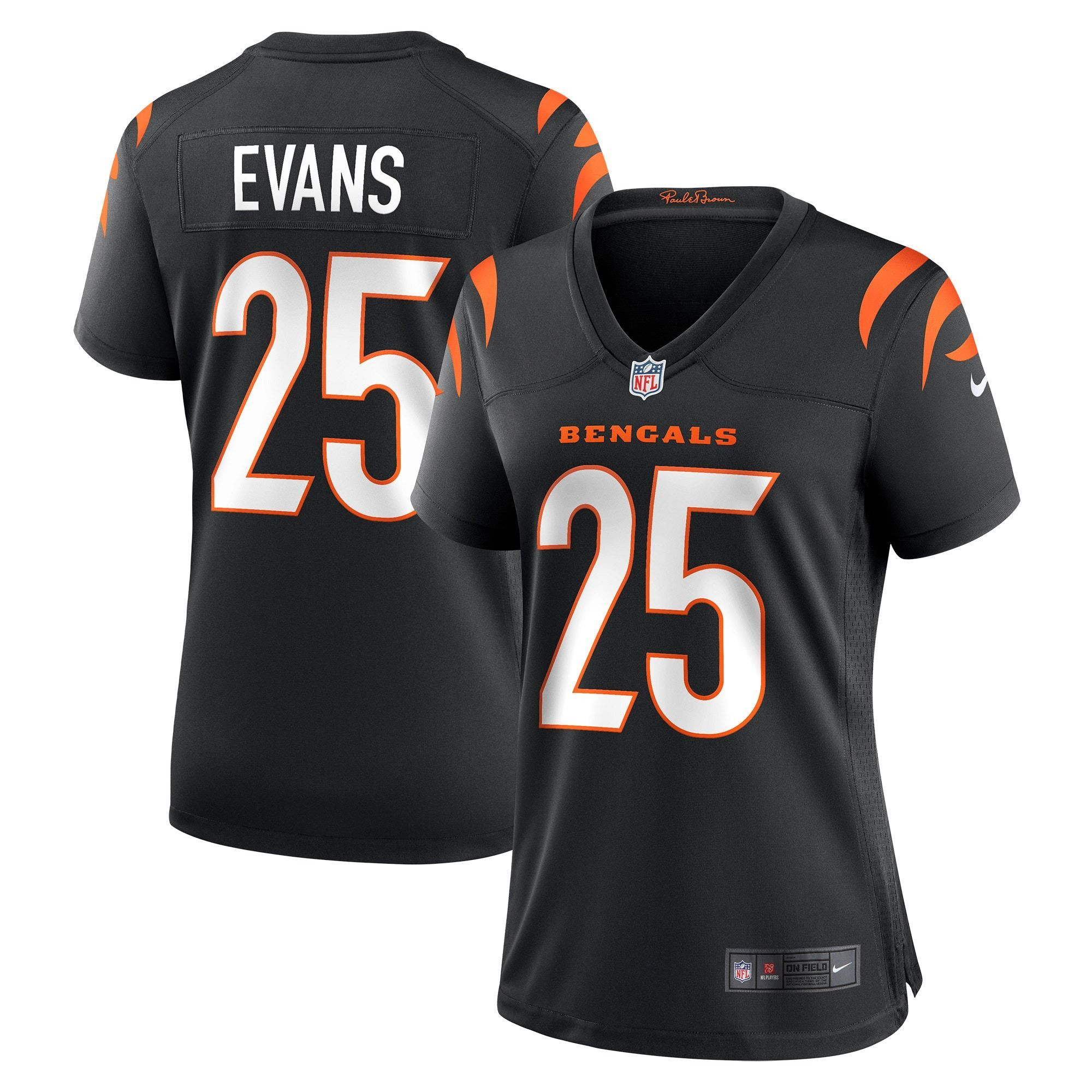 Womens Cincinnati Bengals Chris Evans Black Game Jersey Gift for Cincinnati Bengals fans