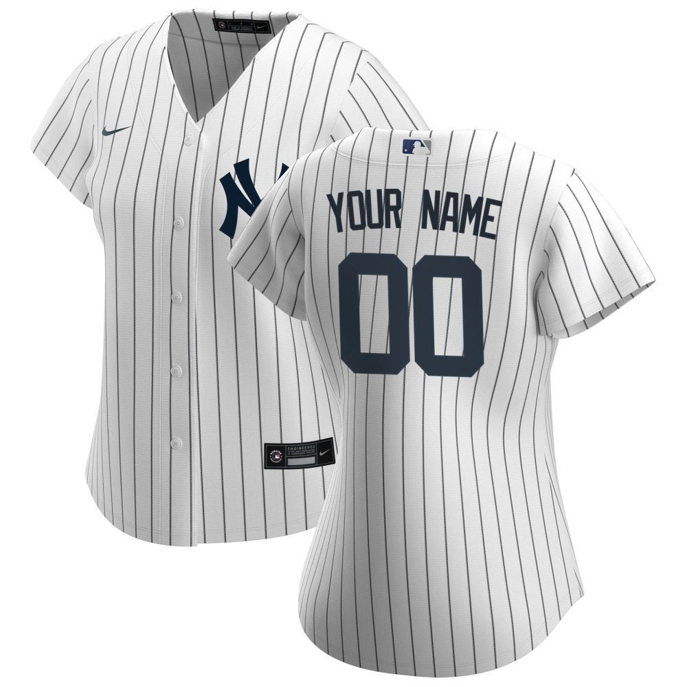 Womens New York Yankees White Home Custom Jersey Gift For New York Yankees Fans