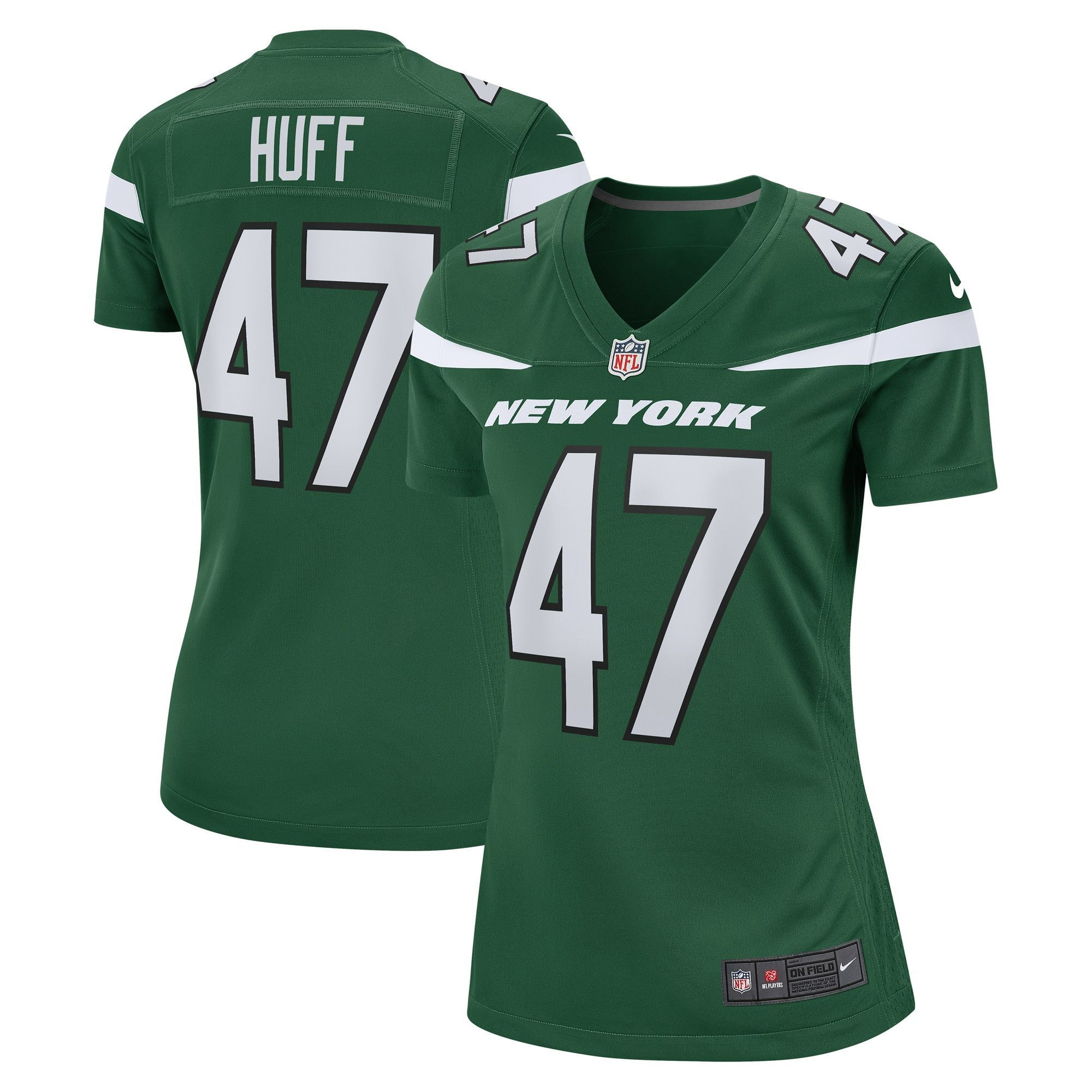 Womens New York Jets Bryce Huff Gotham Green Game Jersey Gift for New York Jets fans