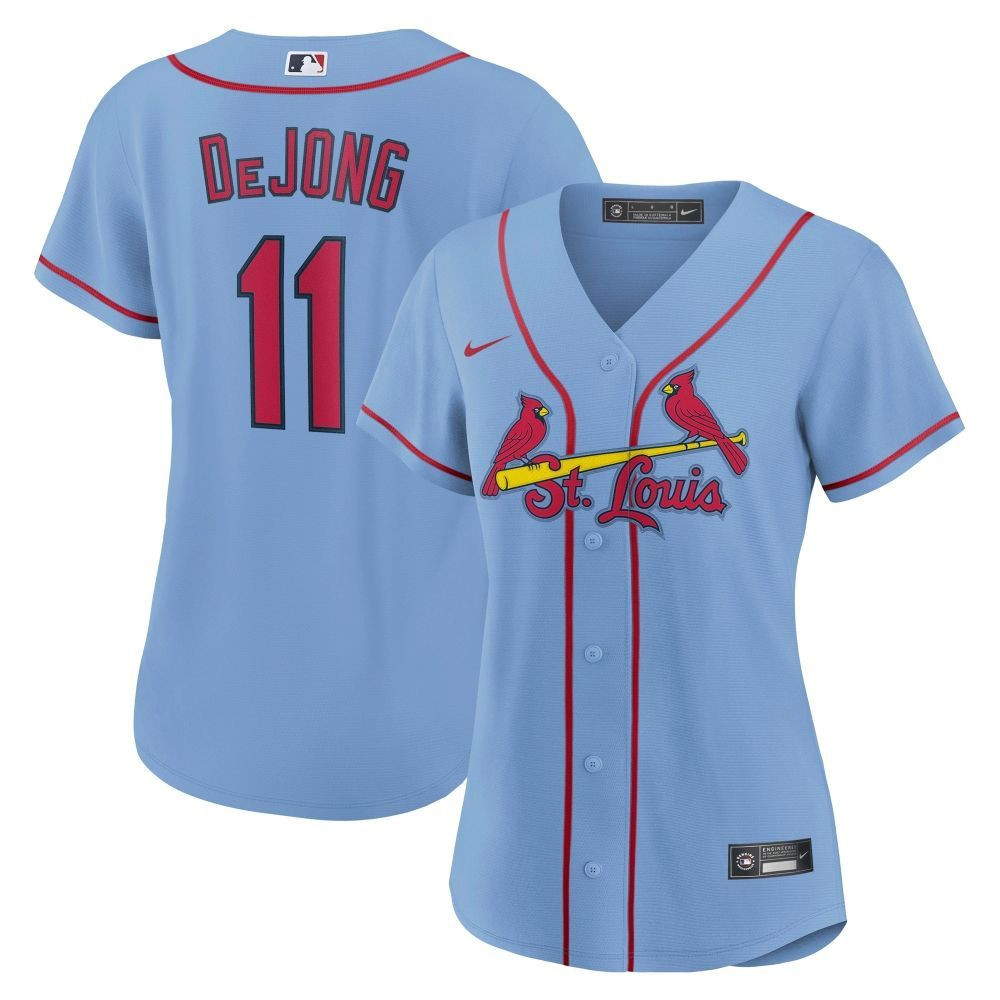 Womens St Louis Cardinals Paul De Jong Light Blue Alternate Player Jersey Gift For St Louis Cardinals Fans