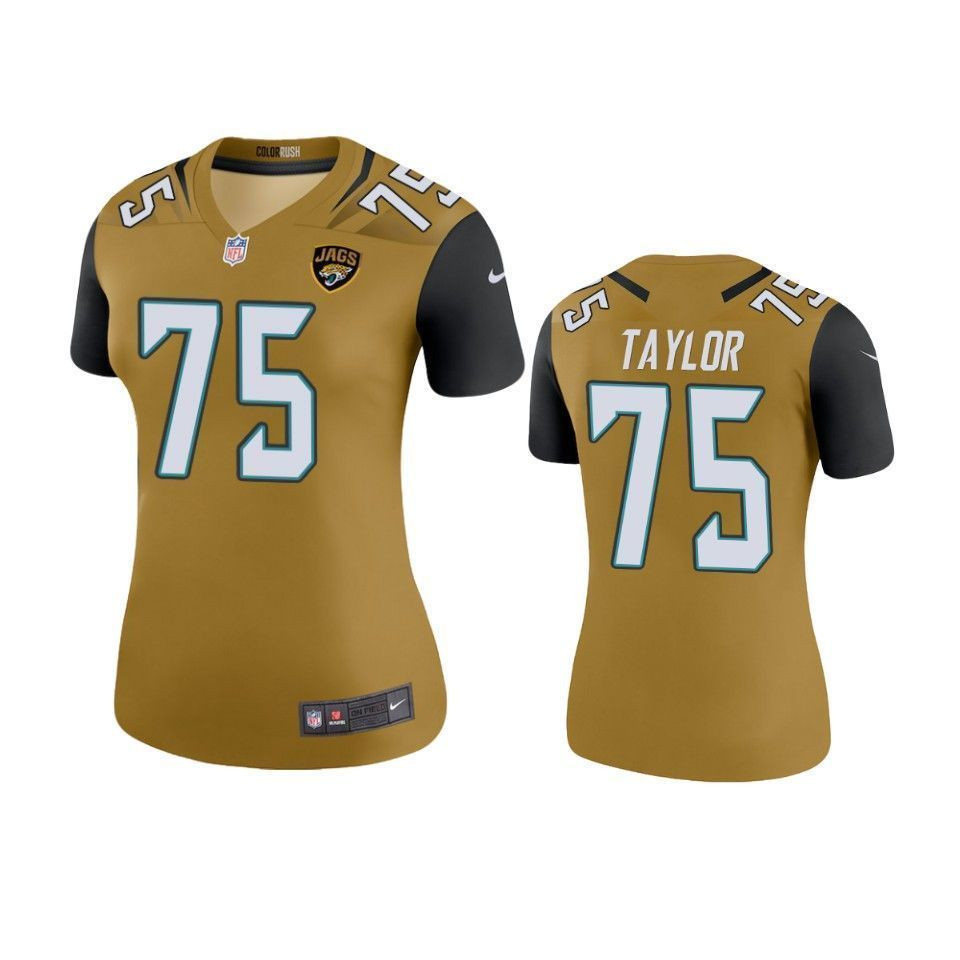 Jacksonville Jaguars Jawaan Taylor Gold Color Rush Legend Womens Jersey