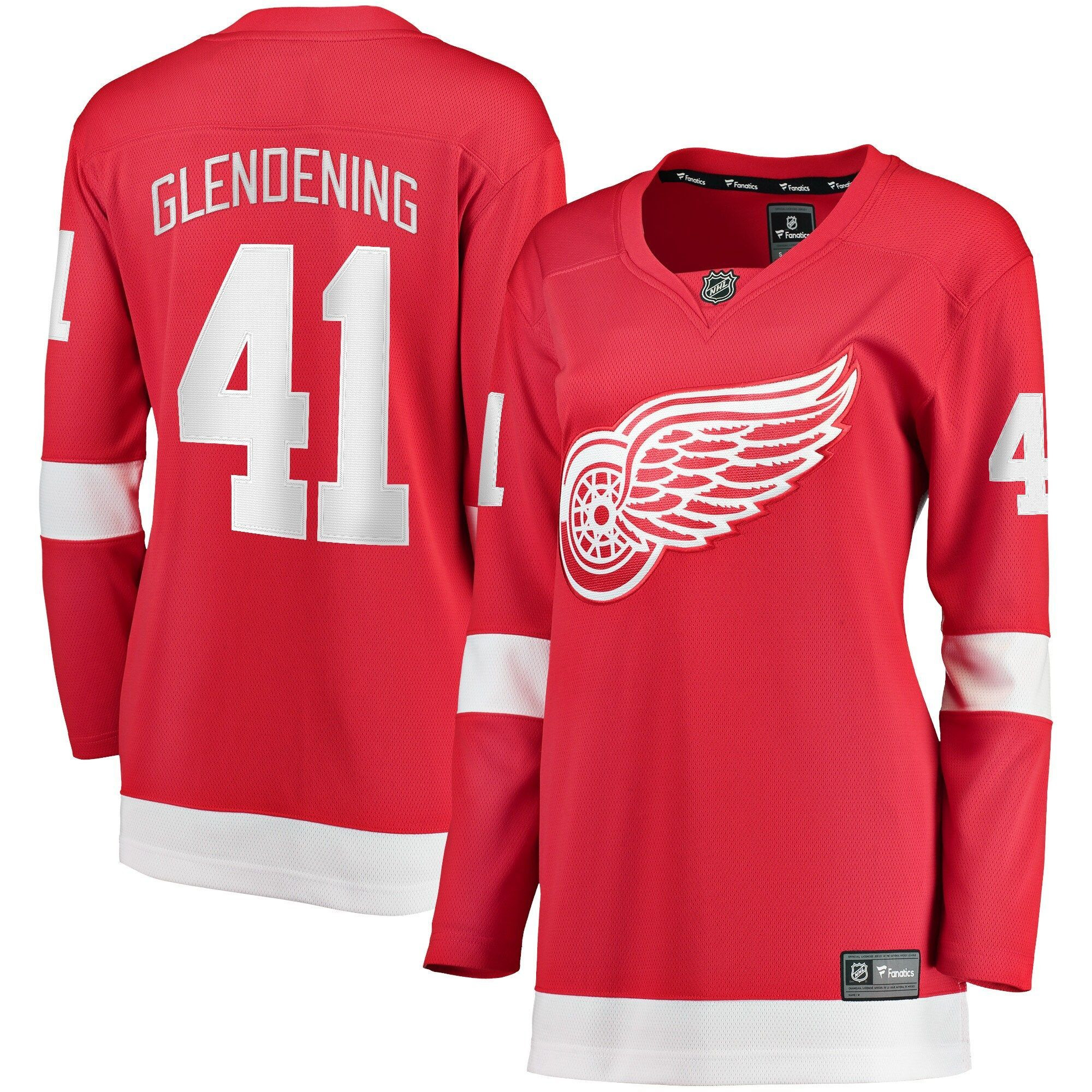 Luke Glendening Detroit Red Wings Womens Home Player Red Jersey gift for Detroit Red Wings fans