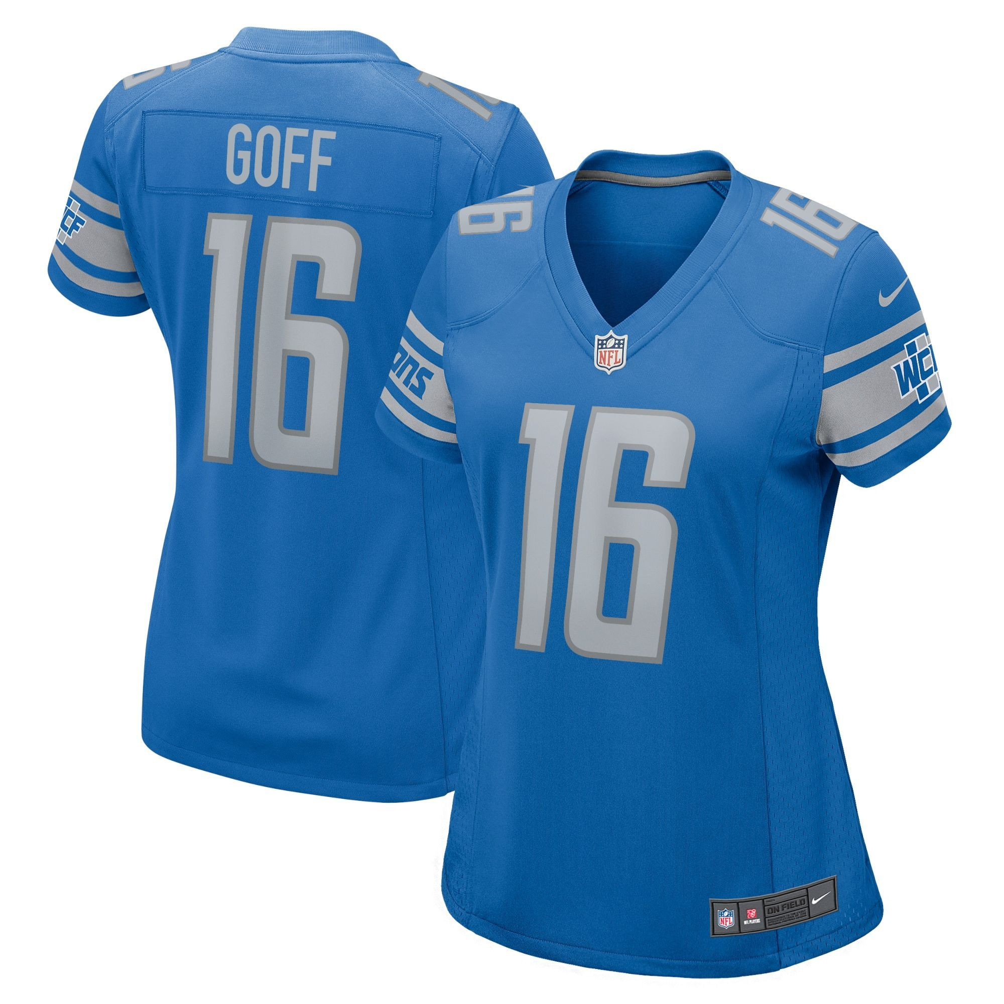 Womens Detroit Lions Jared Goff Blue Game Jersey Gift for Detroit Lions fans