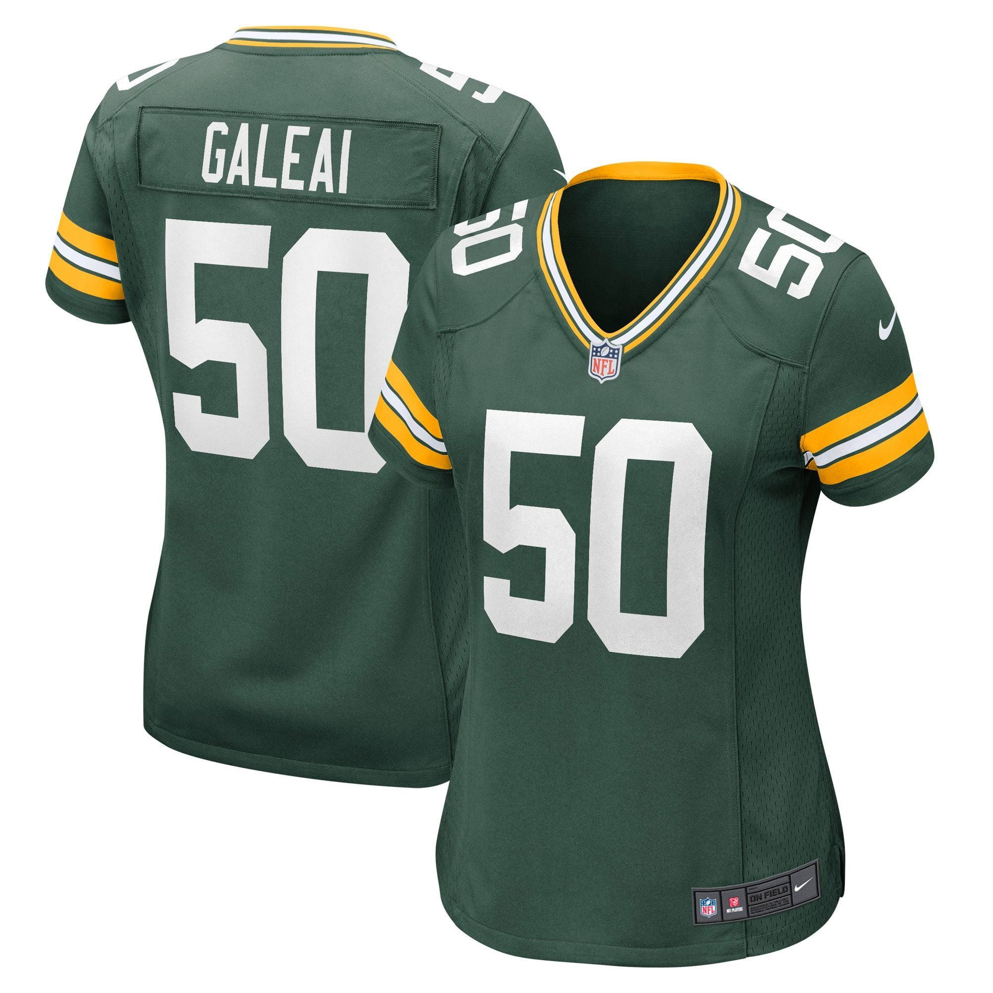 Womens Green Bay Packers Tipa Galeai Green Game Player Jersey Gift for Green Bay Packers fans