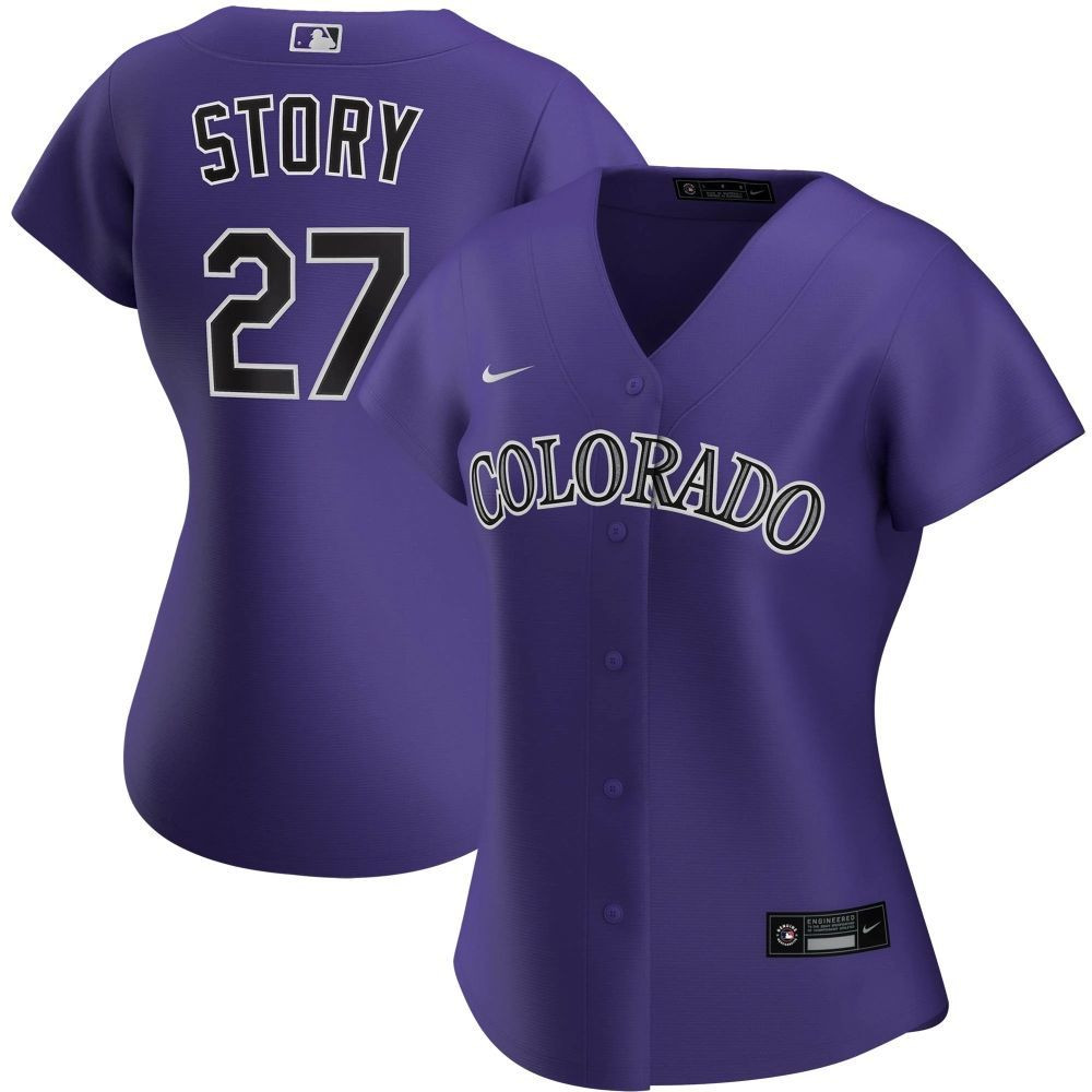 Womens Colorado Rockies Trevor Story Purple Alternate Player Jersey Gift For Colorado Rockies Fans