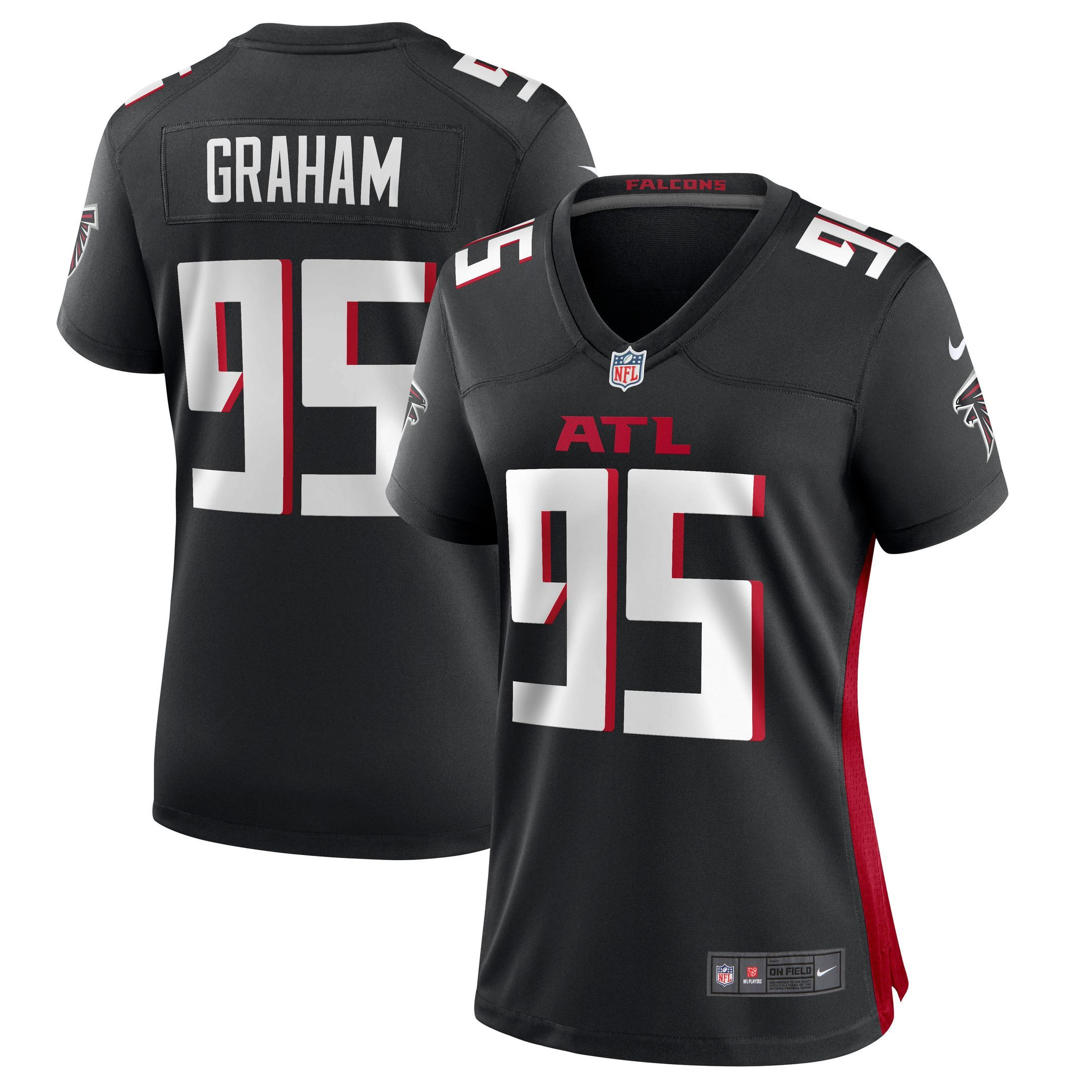 Womens Atlanta Falcons TaQuon Graham Black Game Jersey Gift for Atlanta Falcons fans