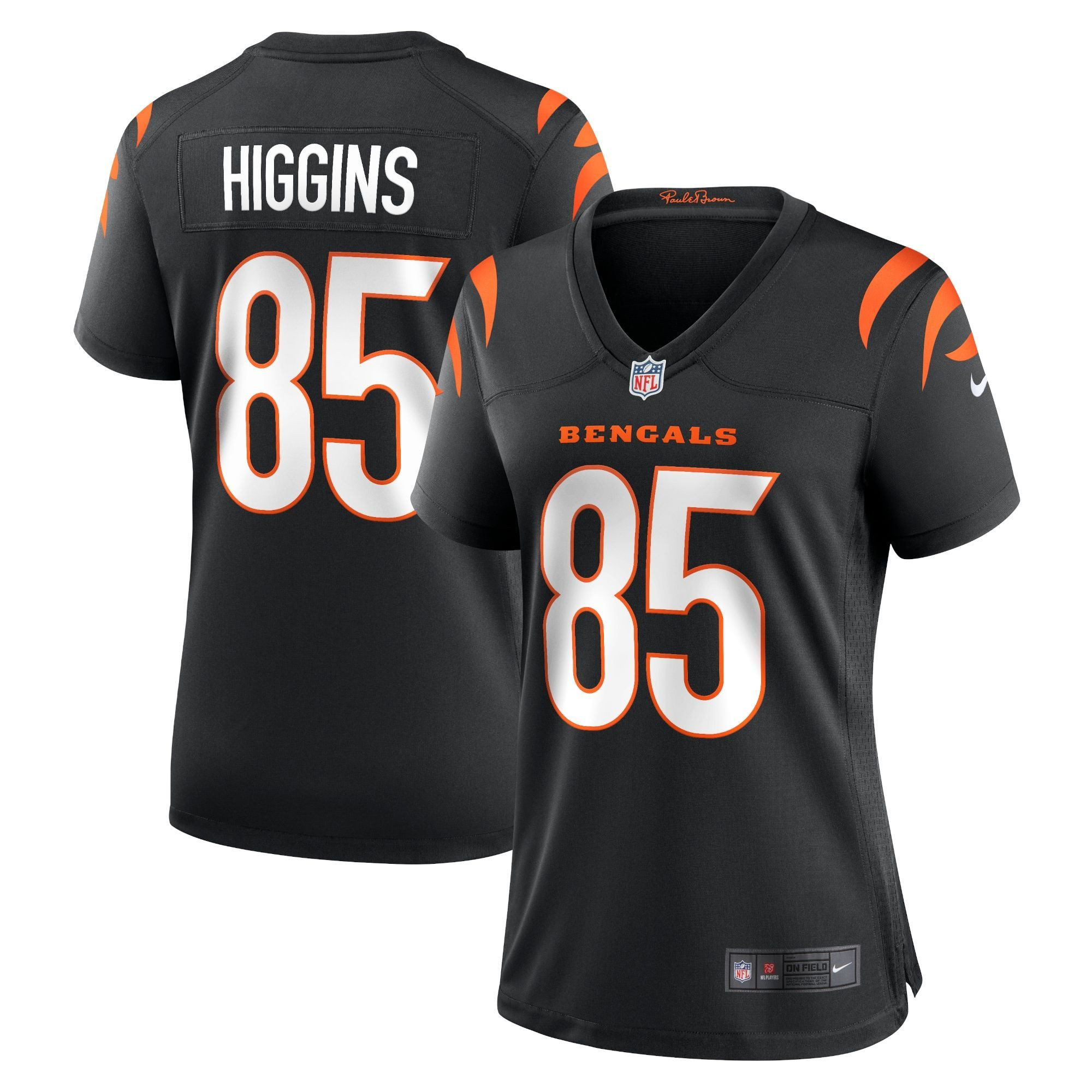 Womens Cincinnati Bengals Tee Higgins Black Game Jersey Gift for Cincinnati Bengals fans