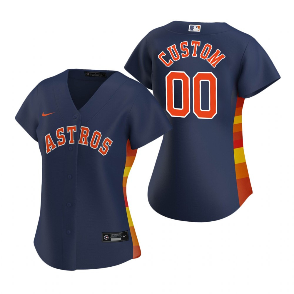 Women'S Astros Custom Text Navy 2020 Alternate Jersey Gift For Astros Fan