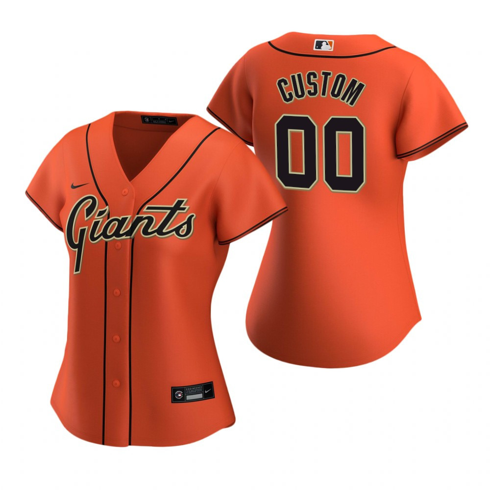 Womens San Francisco Giants Personalized Name Number 2020 Orange Jersey Gift For Giants Fans