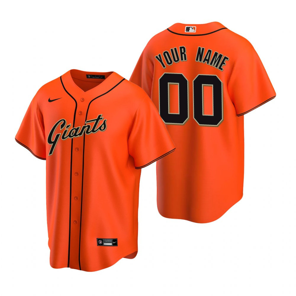 Mens San Francisco Giants Personalized Name Number 2020 Alternate Orange Jersey Gift For Giants Fans