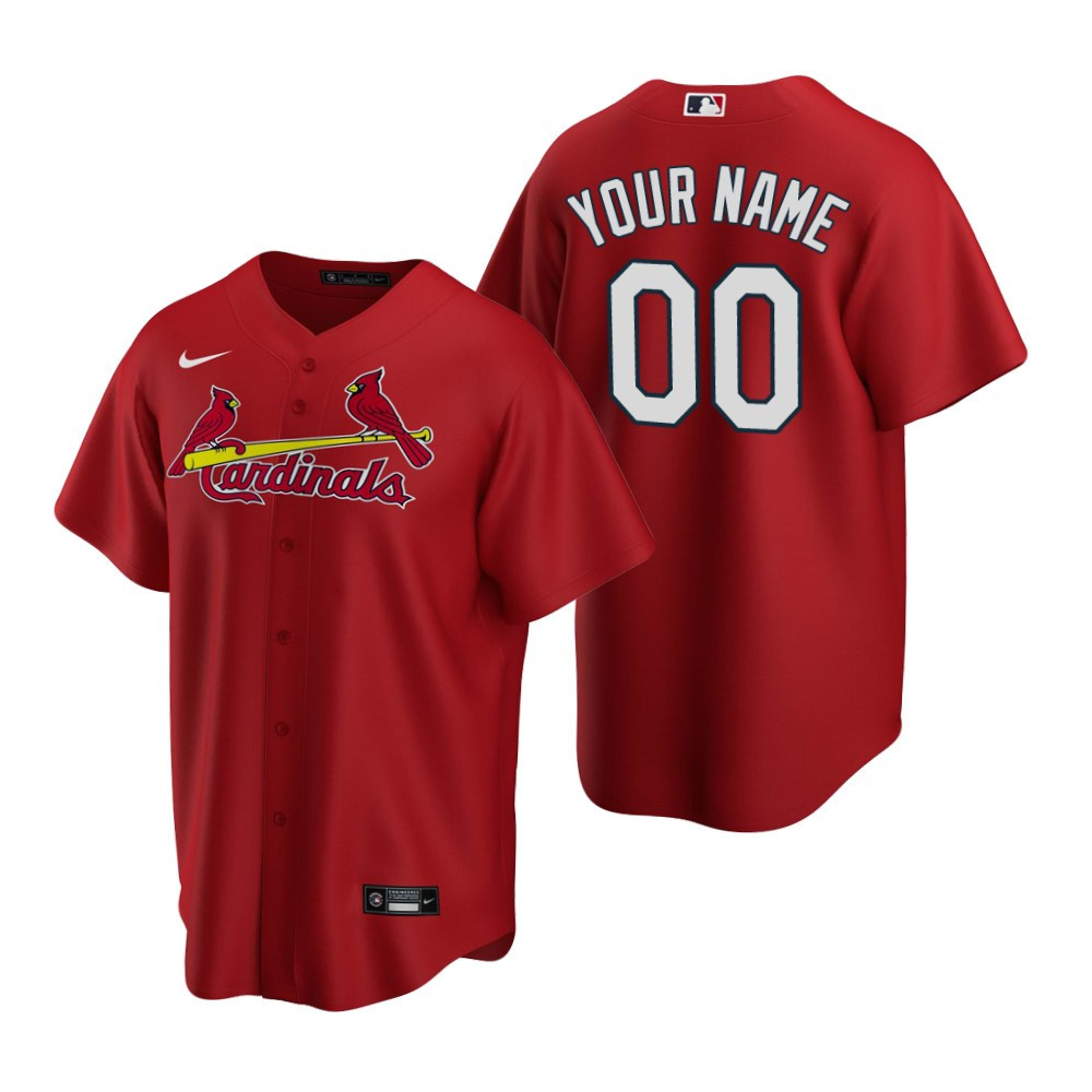 Mens St. Louis Cardinals #00 Any Name Alternate Red Jersey Gift With Custom Name Number For Cardinals Fans