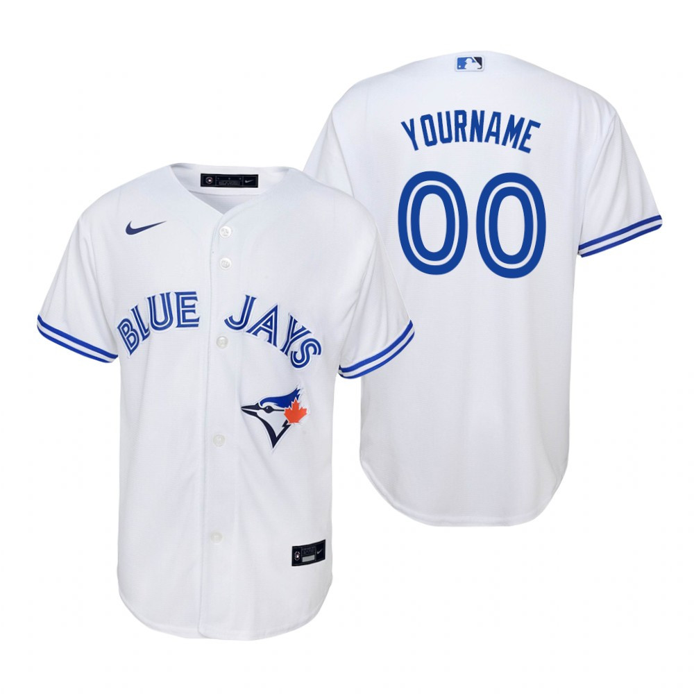 Youth Toronto Blue Jays Custom Name 2020 Home White Jersey Gift For Blue Jays Fans