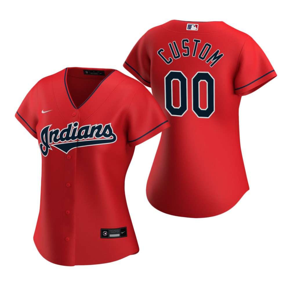 Womens Cleveland Baseball Personalized Name Number 2020 Red Jersey Gift For Cleveland Baseball Fans