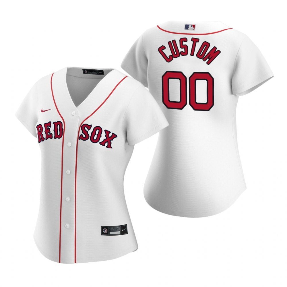 Womens Boston Red Sox Personalized Name Number 2020 White Jersey Gift For Red Sox Fans