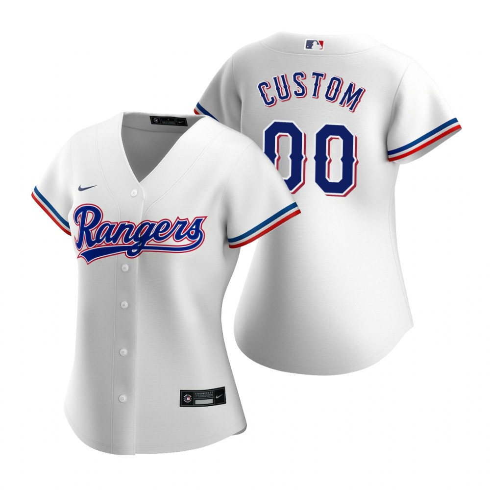 Womens Texas Rangers Personalized Name Number 2020 White Jersey Gift For Rangers Fans