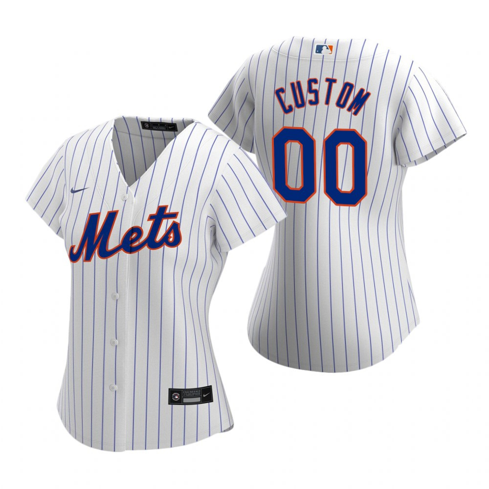 Womens New York Mets Personalized Name Number 2020 White Jersey Gift For Mets Fans