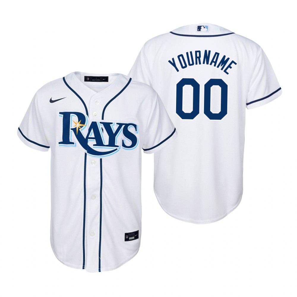 Youth Tampa Bay Rays Custom Name Number 2020 Home White Jersey Gift For Rays Fans