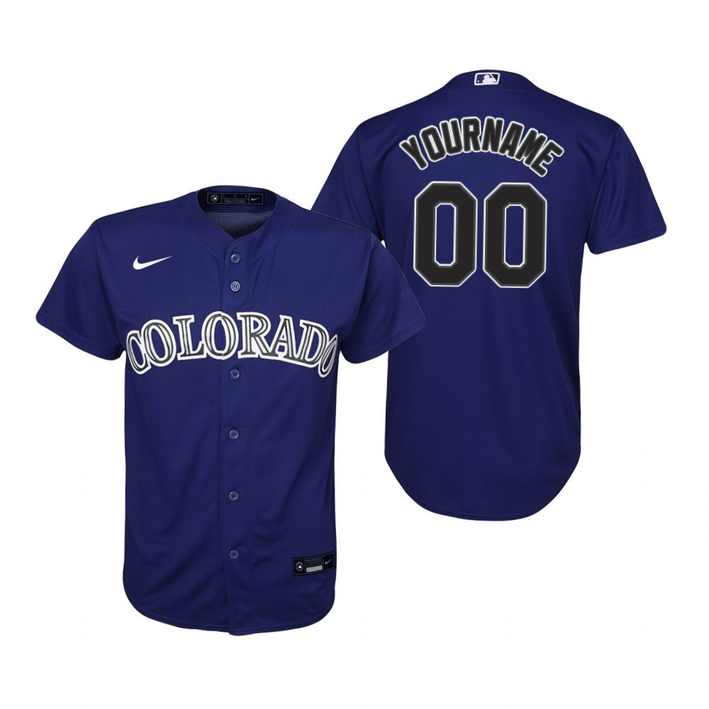 Youth Colorado Rockies Collection 2020 Alternate Purple Jersey Gift With Custom Name Number For Rockies Fans
