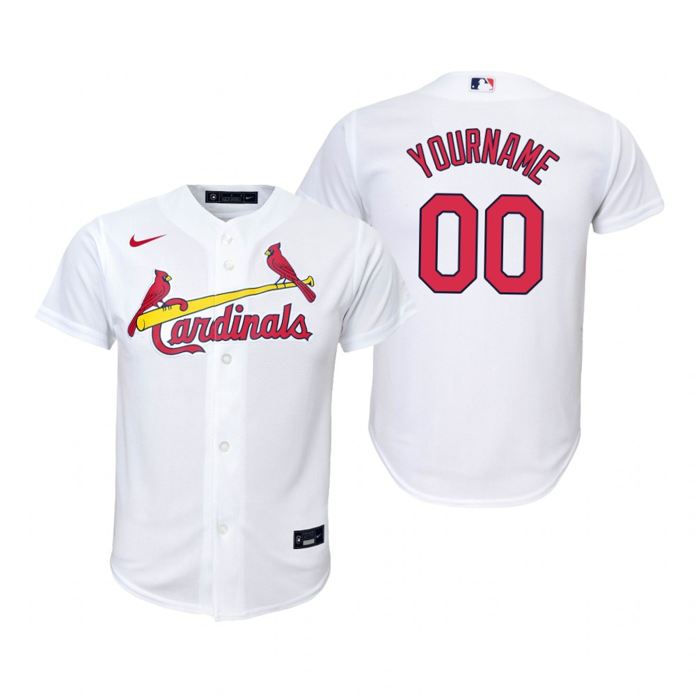 Youth St Louis Cardinals Personalized Name Number 2020 Home White Jersey Gift For Cardinals Fans