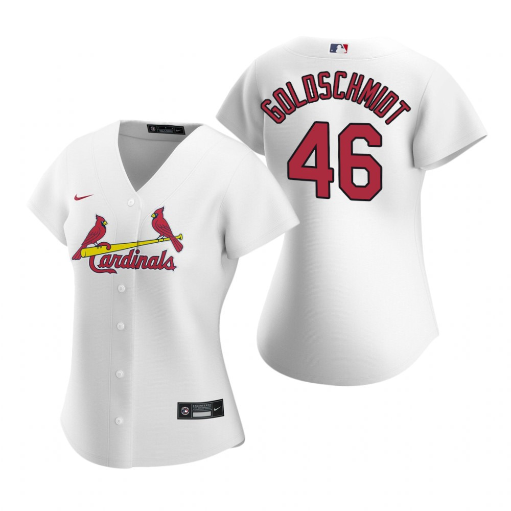 Womens St Louis Cardinals #46 Paul Goldschmidt 2020 Light White Gift For Cardinals Fans
