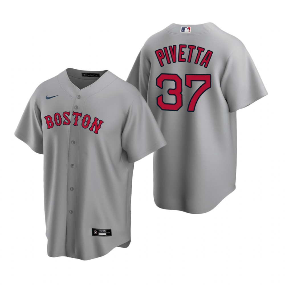 Mens Boston Red Sox #37 Nick Pivetta Road Gray Jersey Gift For Red Sox Fans