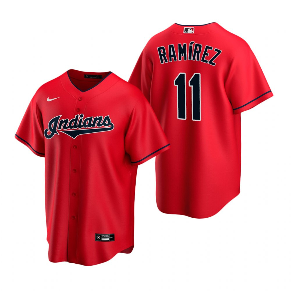 Mens Cleveland Baseball #11 Jose Ramirez 2020 Alternate Red Jersey Gift For Cleveland Baseball Fans