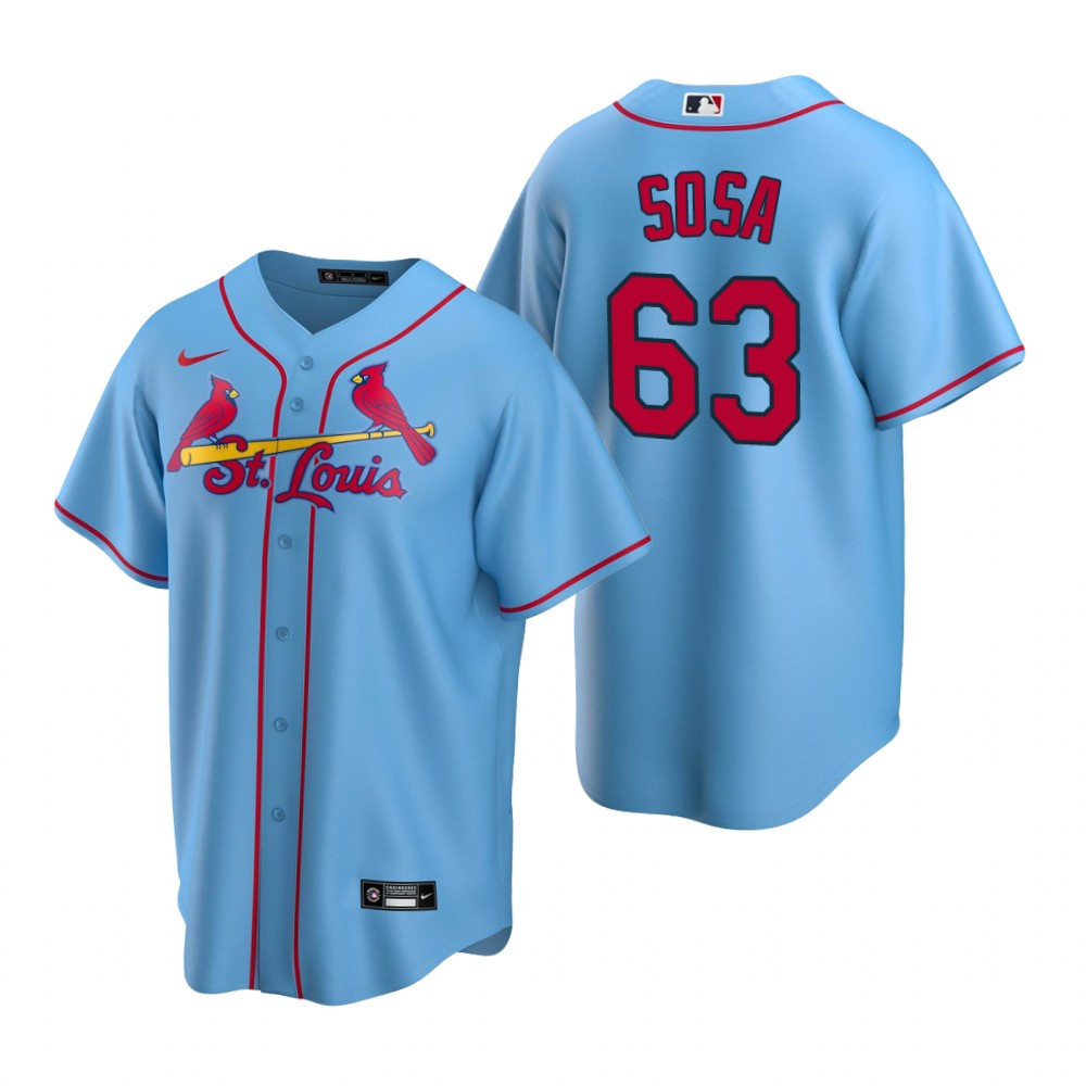 Mens St. Louis Cardinals #63 Edmundo Sosa Alternate Light Blue Jersey Gift For Cardinals Fans