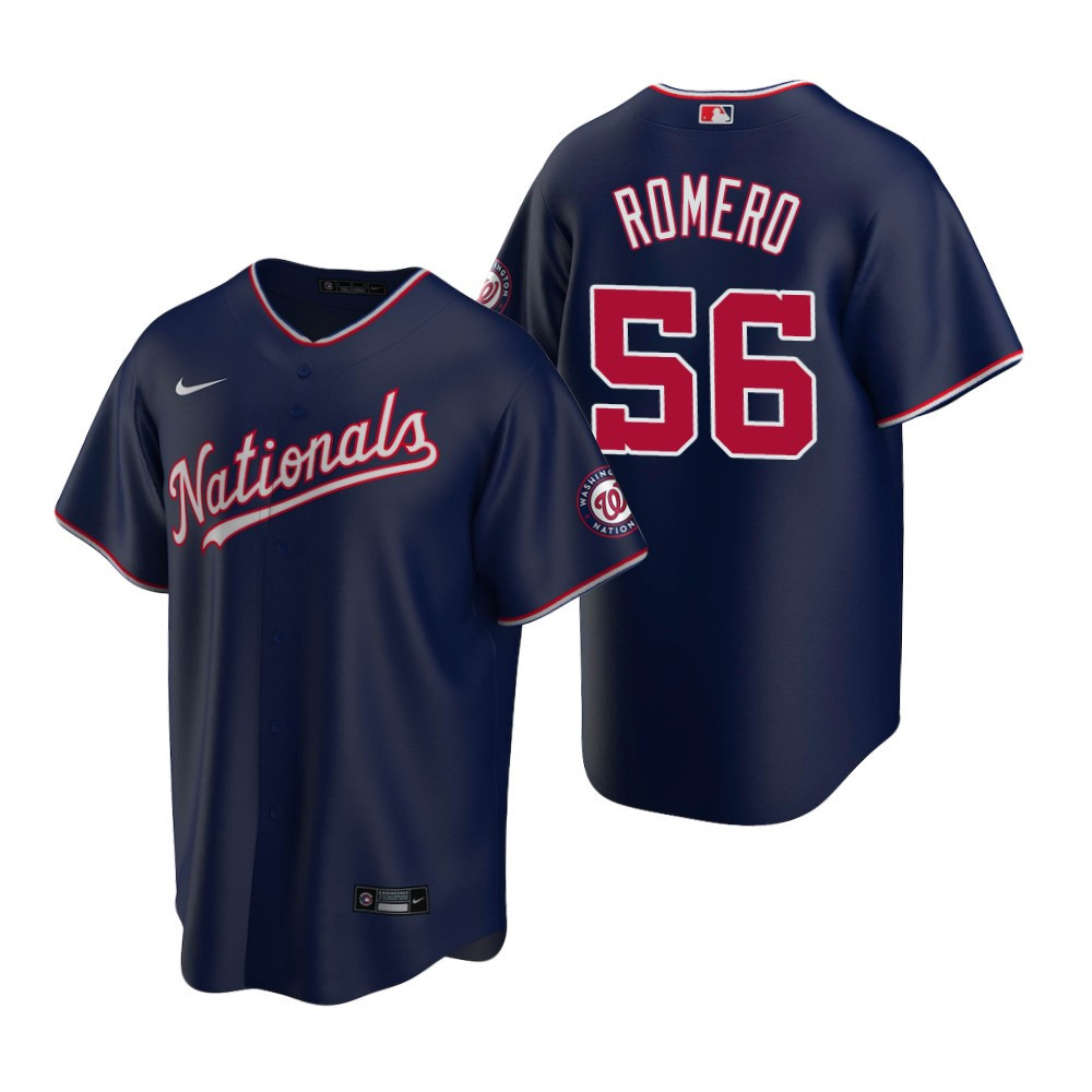 Mens Washington Nationals #56 Seth Romero 2020 Alternate Navy Jersey Gift For Nationals Fans