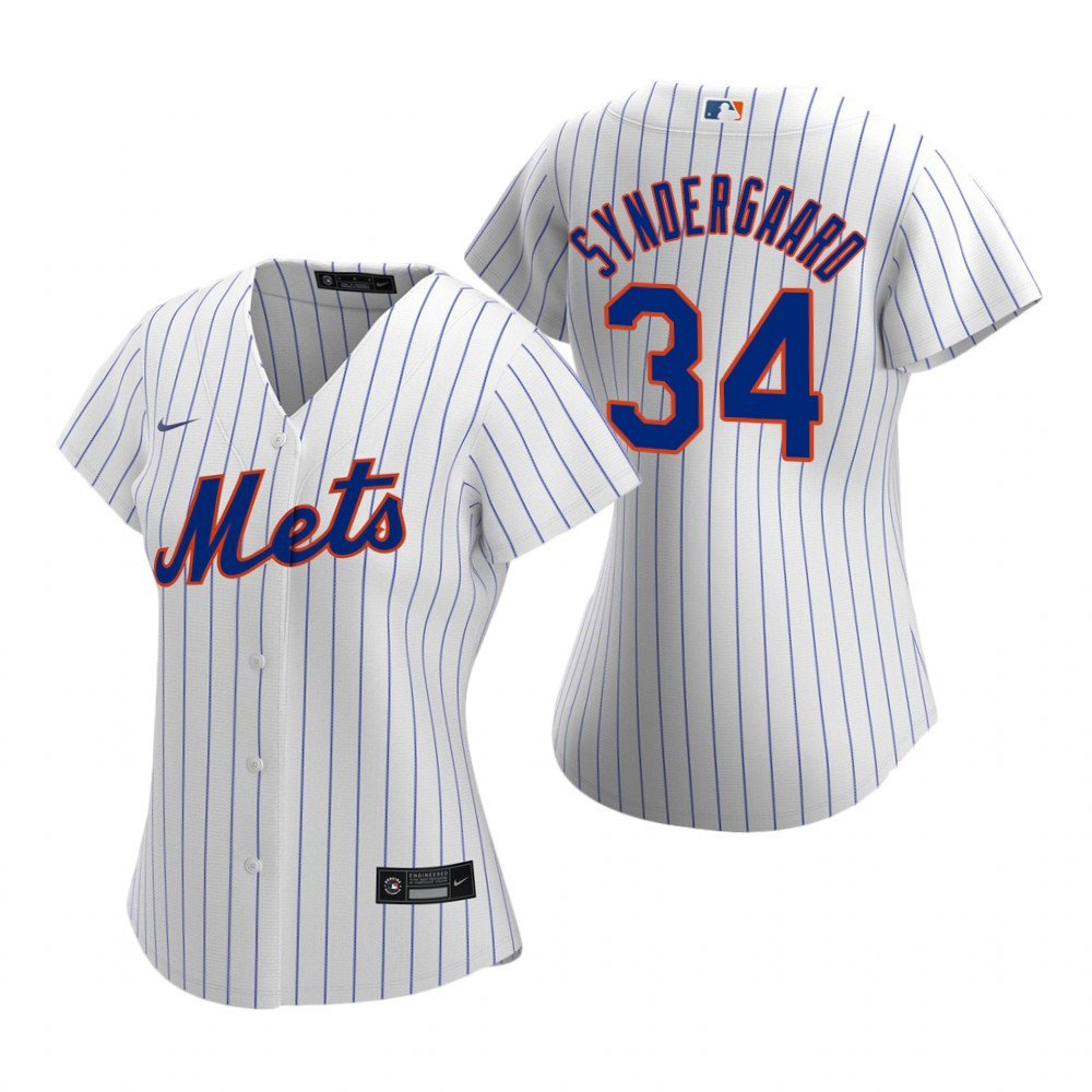Womens New York Mets #34 Noah Syndergaard 2020 White Jersey Gift For Mets Fans