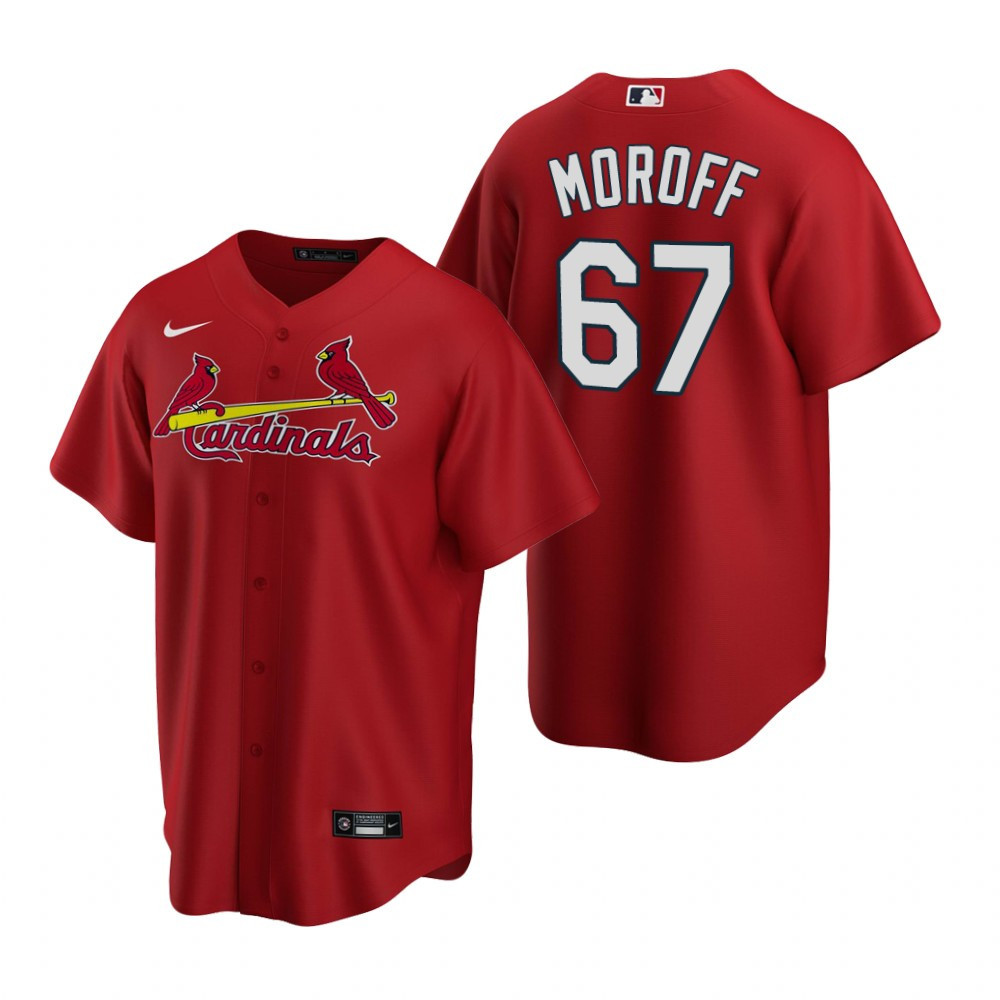 Mens St. Louis Cardinals #67 Max Moroff Alternate Red Jersey Gift For Cardinals Fans