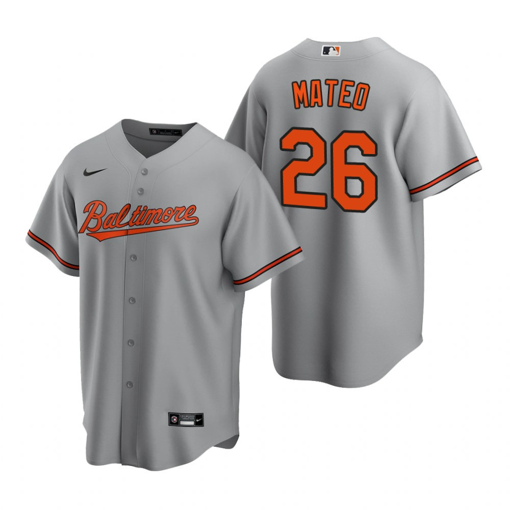 Mens Baltimore Orioles #26 Jorge Mateo 2020 Road Gray Jersey Gift For Orioles Fans