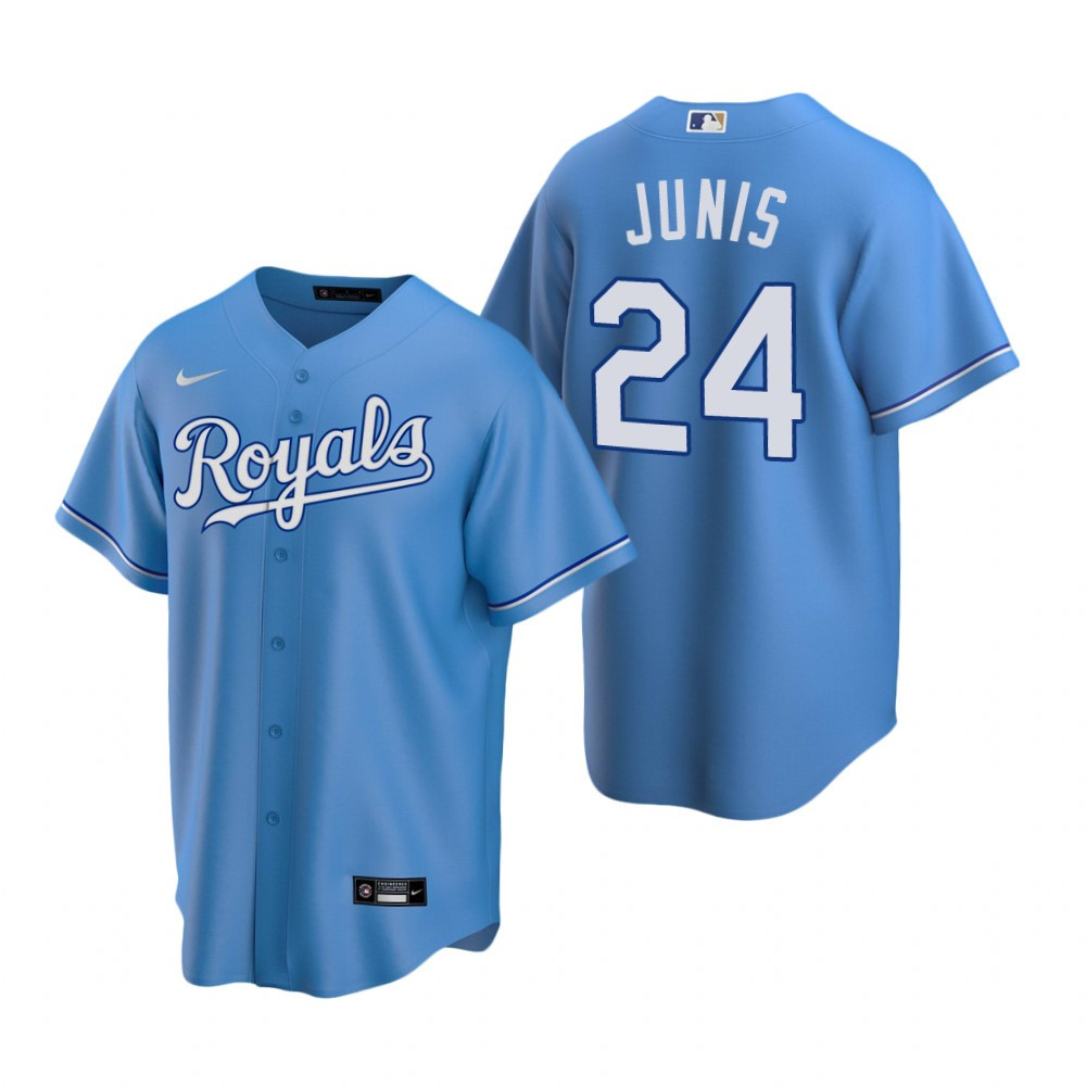 Mens Kansas City Royals #24 Jakob Junis Alternate Light Blue Jersey Gift For Royals Fans