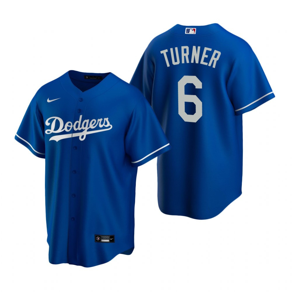 Mens Los Angeles Dodgers #6 Trea Turner 2020 Alternate Royal Blue Jersey Gift For Dodgers Fans