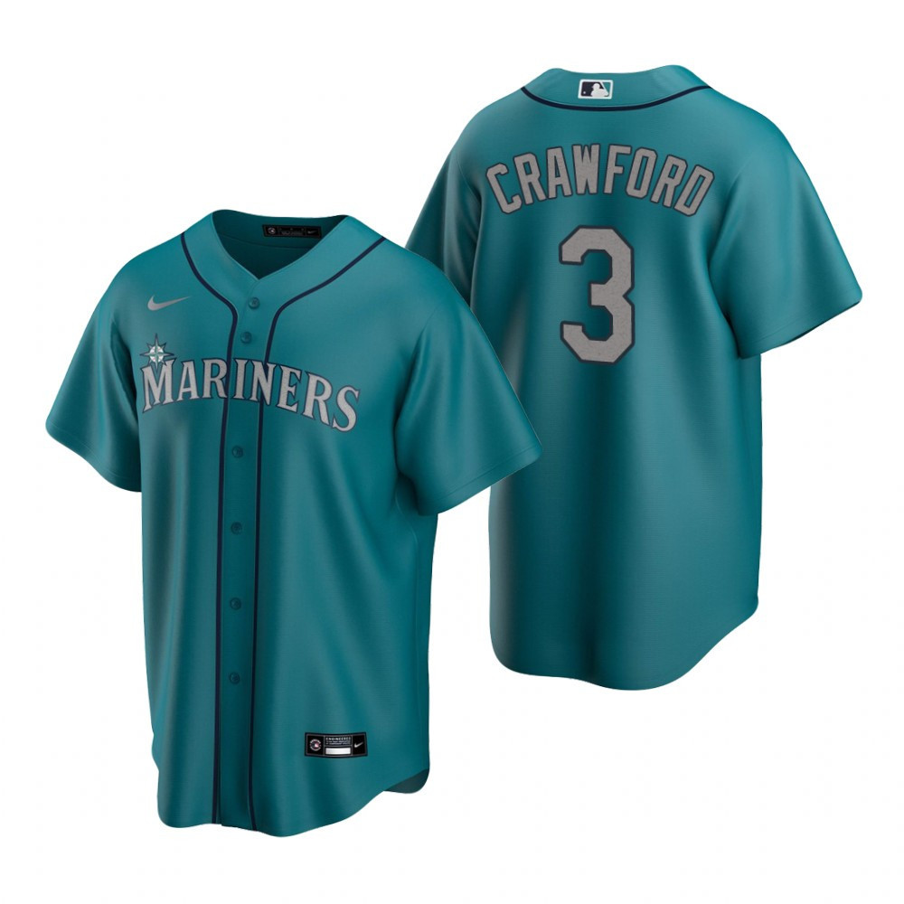 Mens Seattle Mariners #3 J.P. Crawford 2020 Alternate Aqua Jersey Gift For Mariners Fans